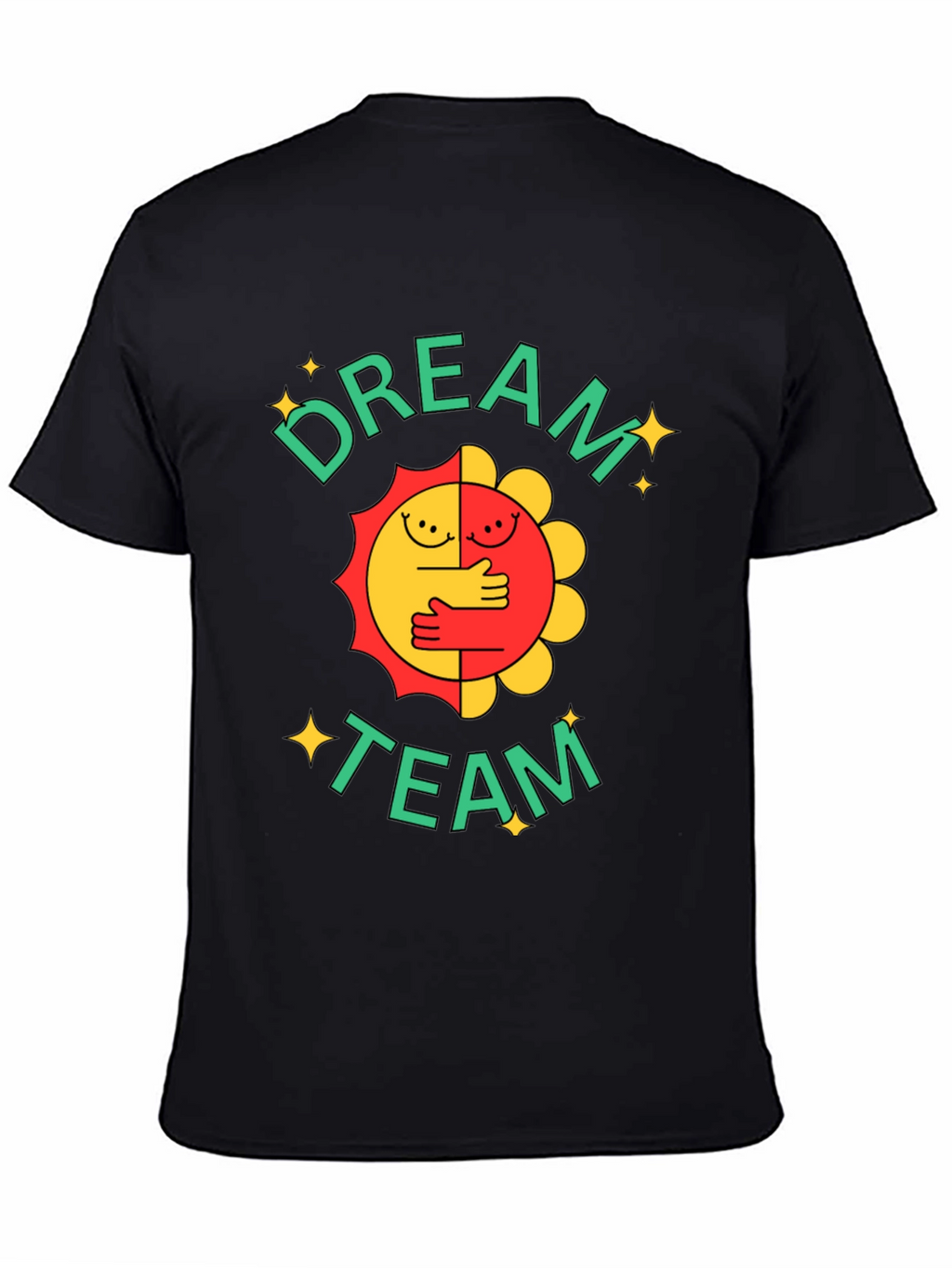 Dream Team Graphic Tee - Black Cotton Blend T-Shirt