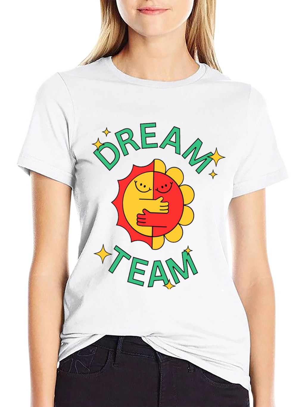 Dream Team Graphic Tee - Black Cotton Blend T-Shirt