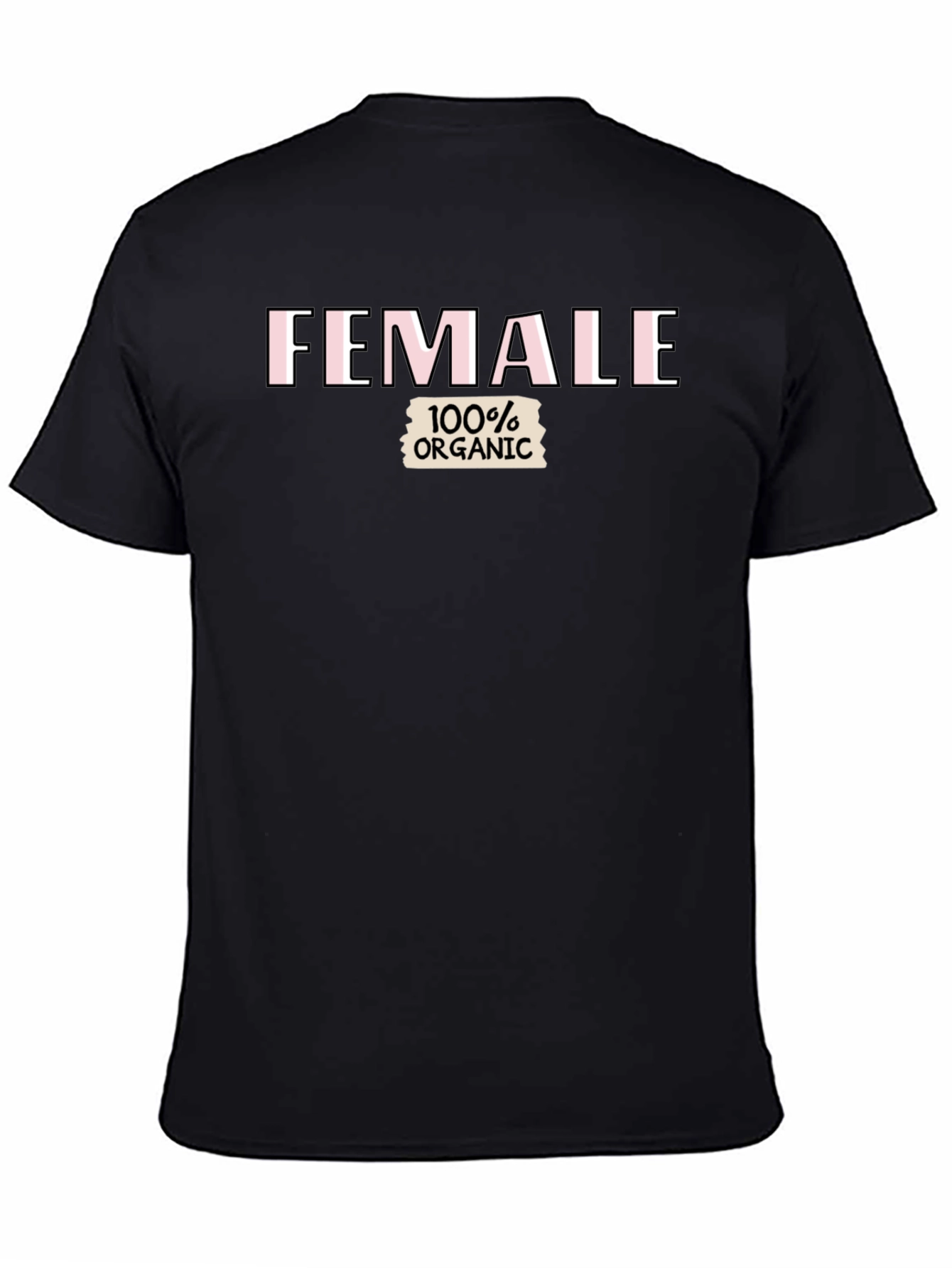 Female 100% Organic Black T-Shirt