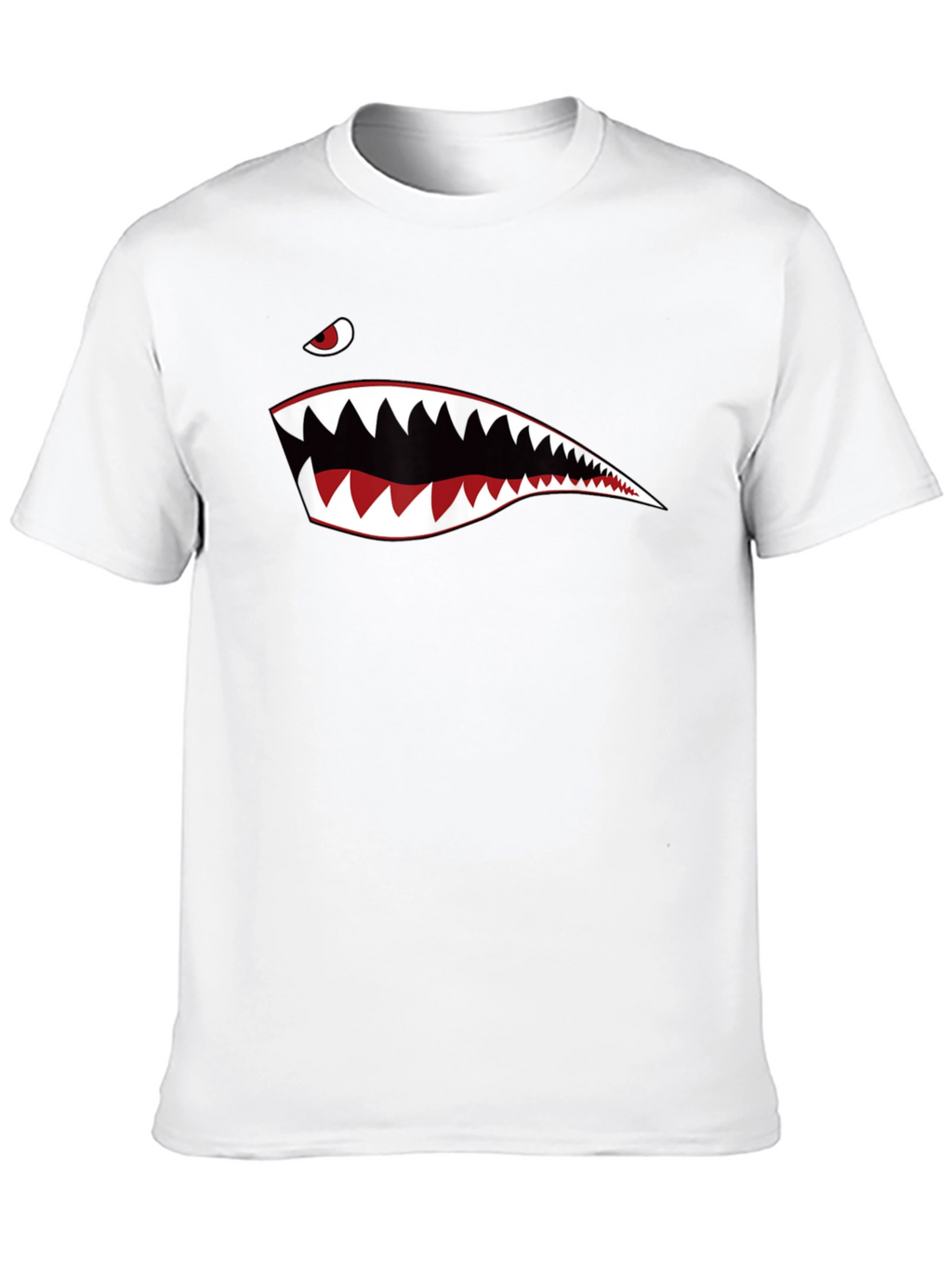 Shark Teeth Graphic Print Black T-Shirt