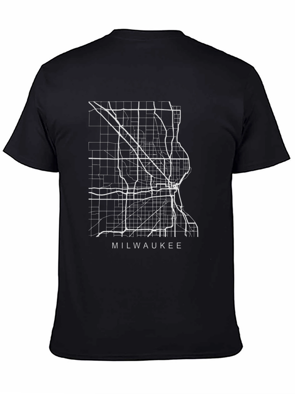 Milwaukee Map Graphic T-Shirt - City Streets Design
