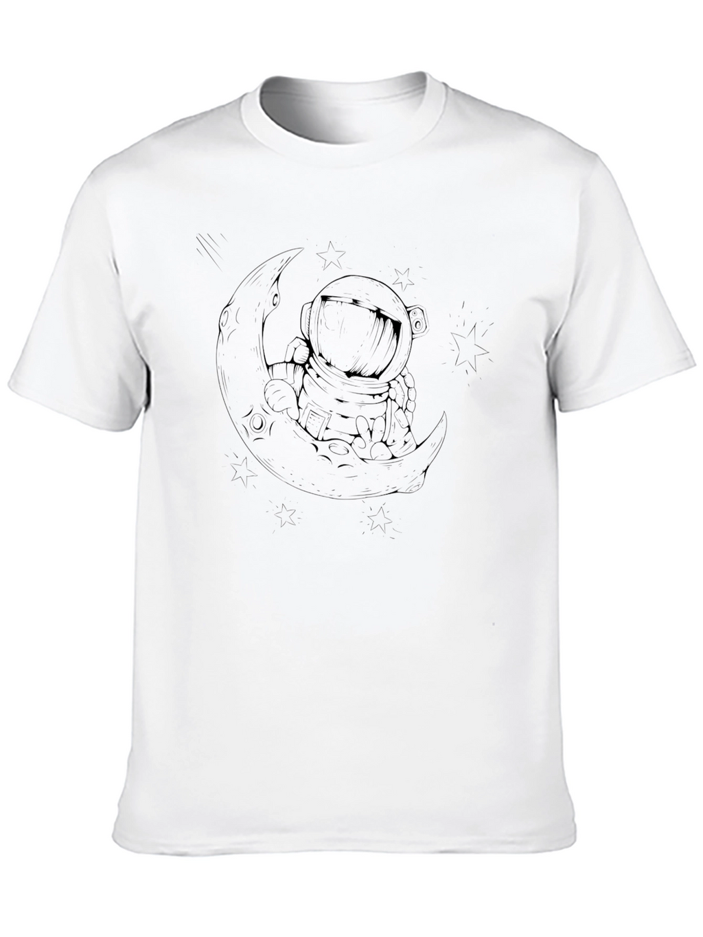 Astronaut Moon T-Shirt - Mens Black Graphic Tee