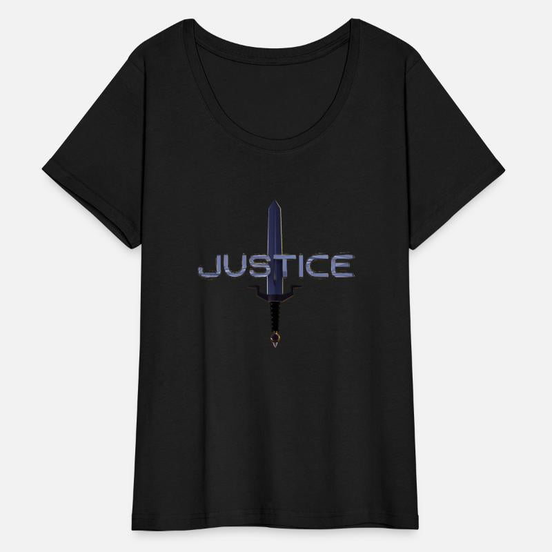 Justice Metal Text with Sword