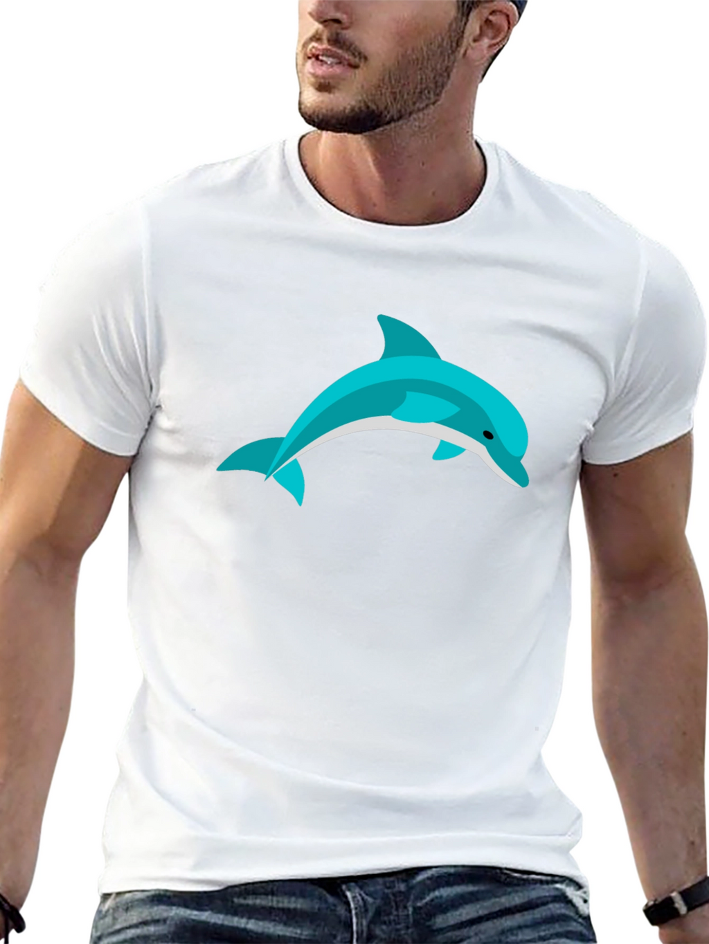 Dolphin Graphic Black T-Shirt