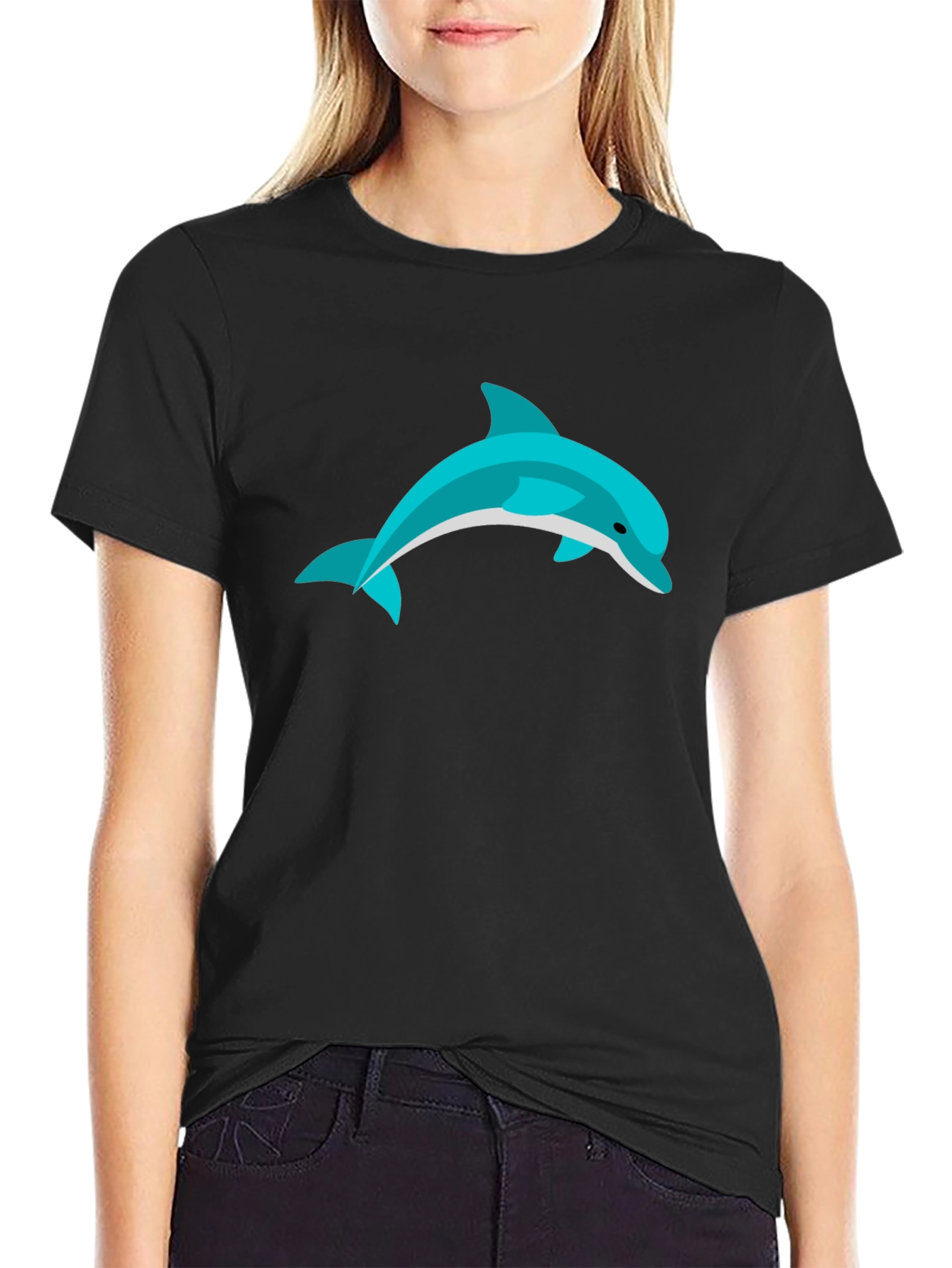 Dolphin Graphic Black T-Shirt