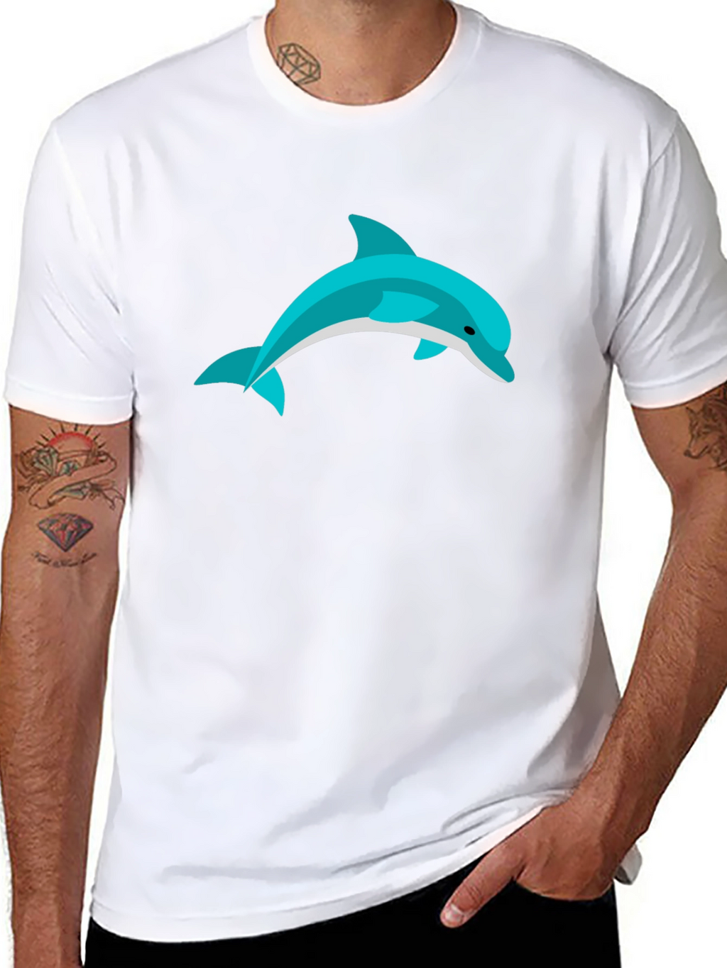 Dolphin Graphic Black T-Shirt