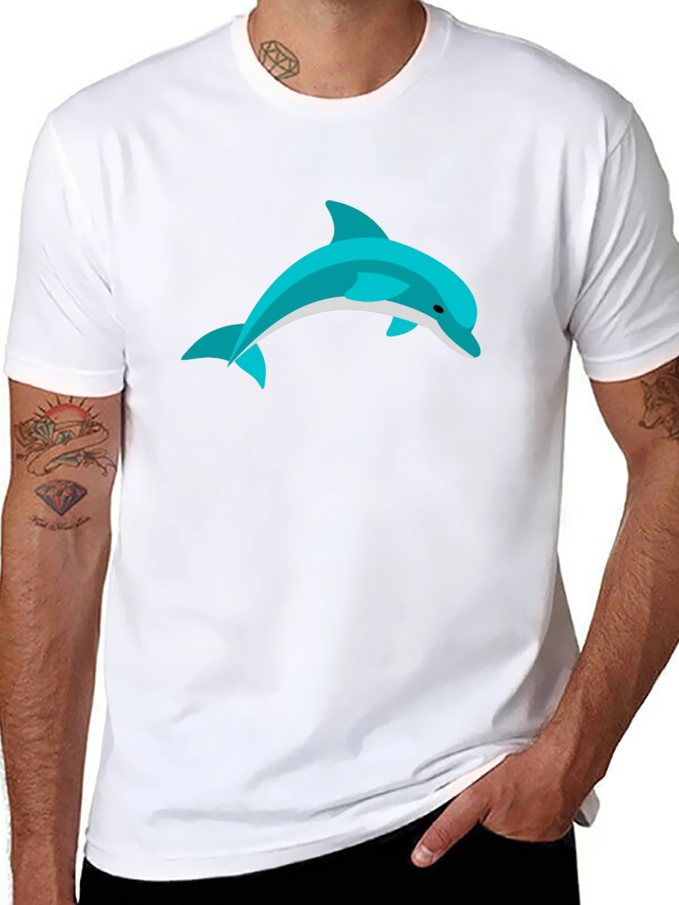 Dolphin Graphic Black T-Shirt