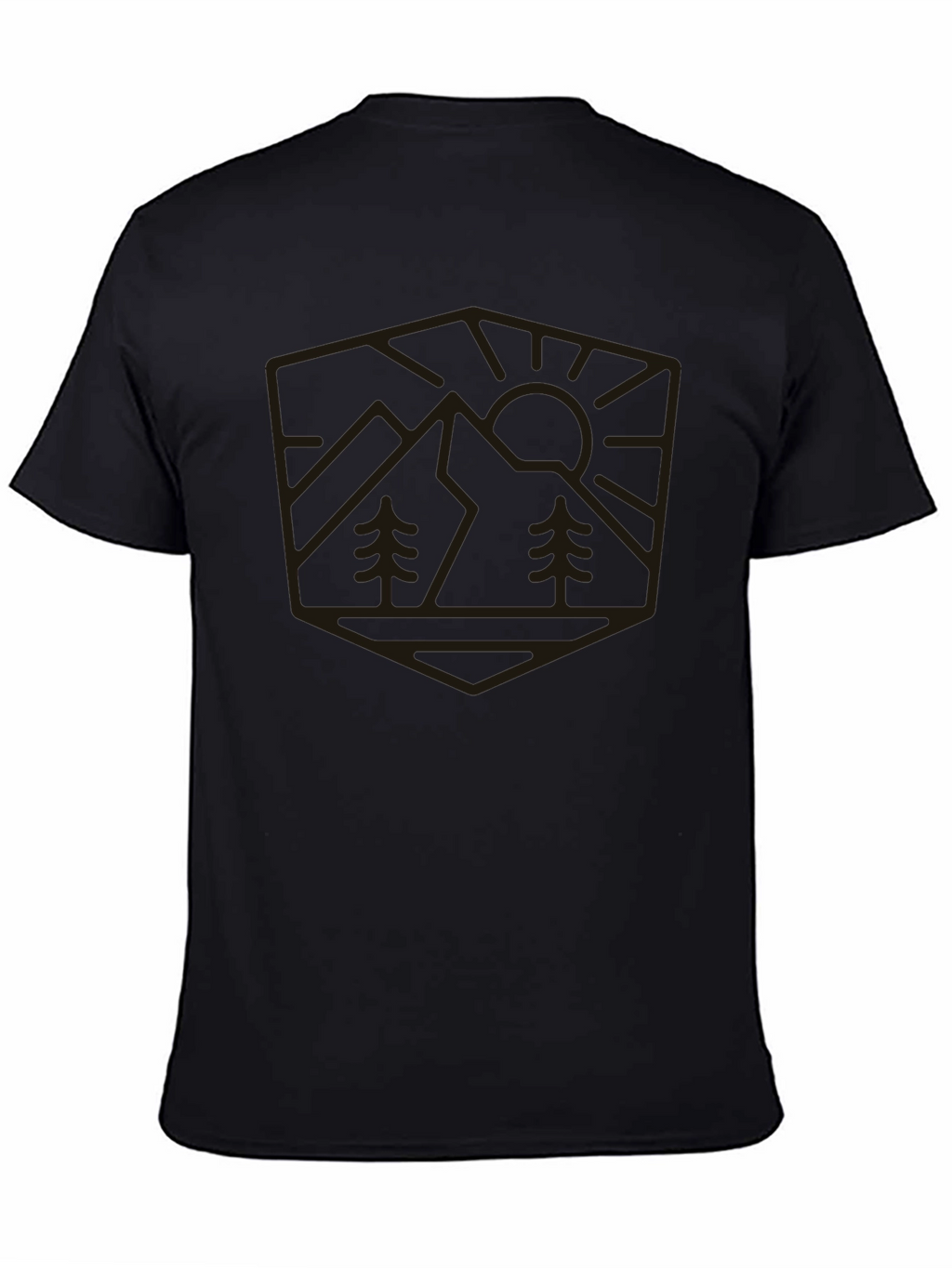 Mountain Scene Graphic Tee - Black Casual Shirt