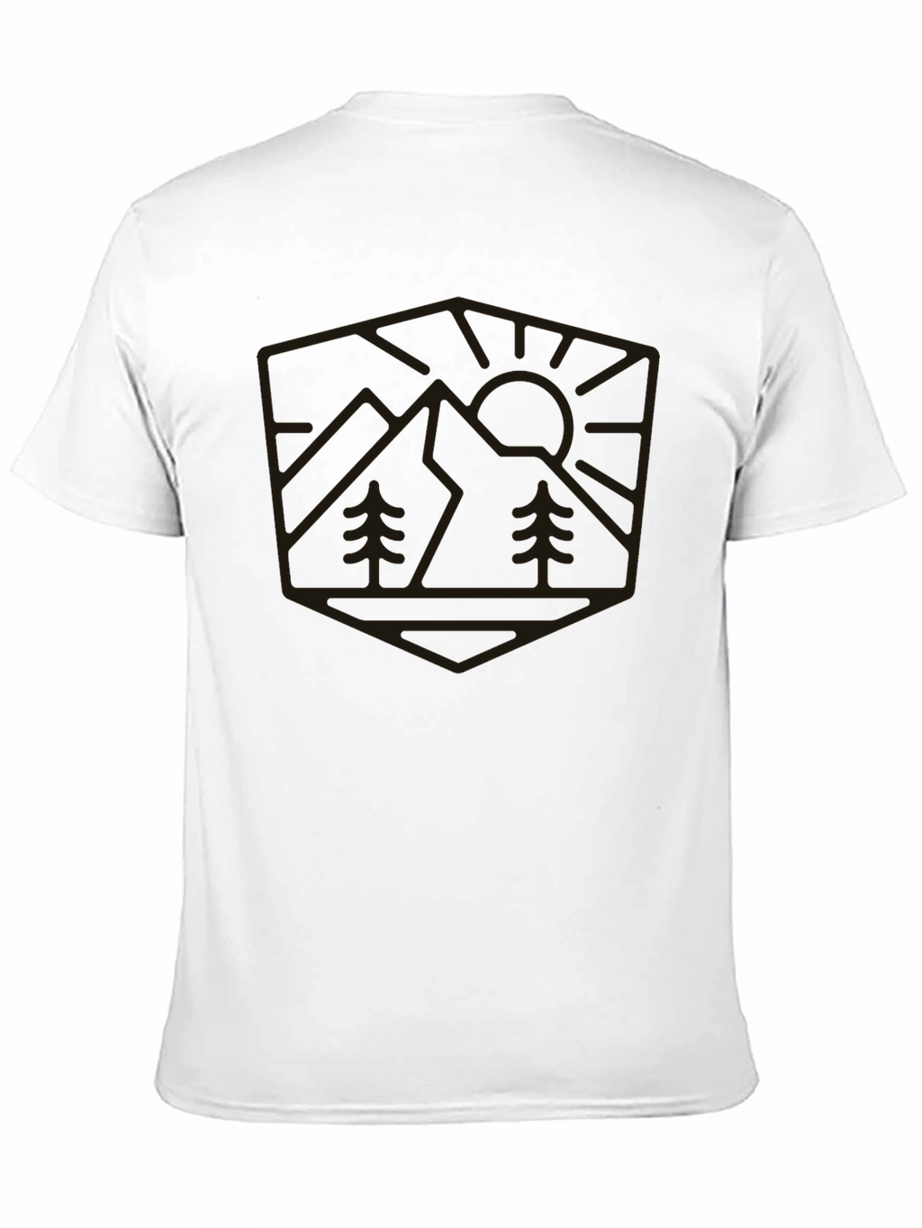 Mountain Scene Graphic Tee - Black Casual Shirt