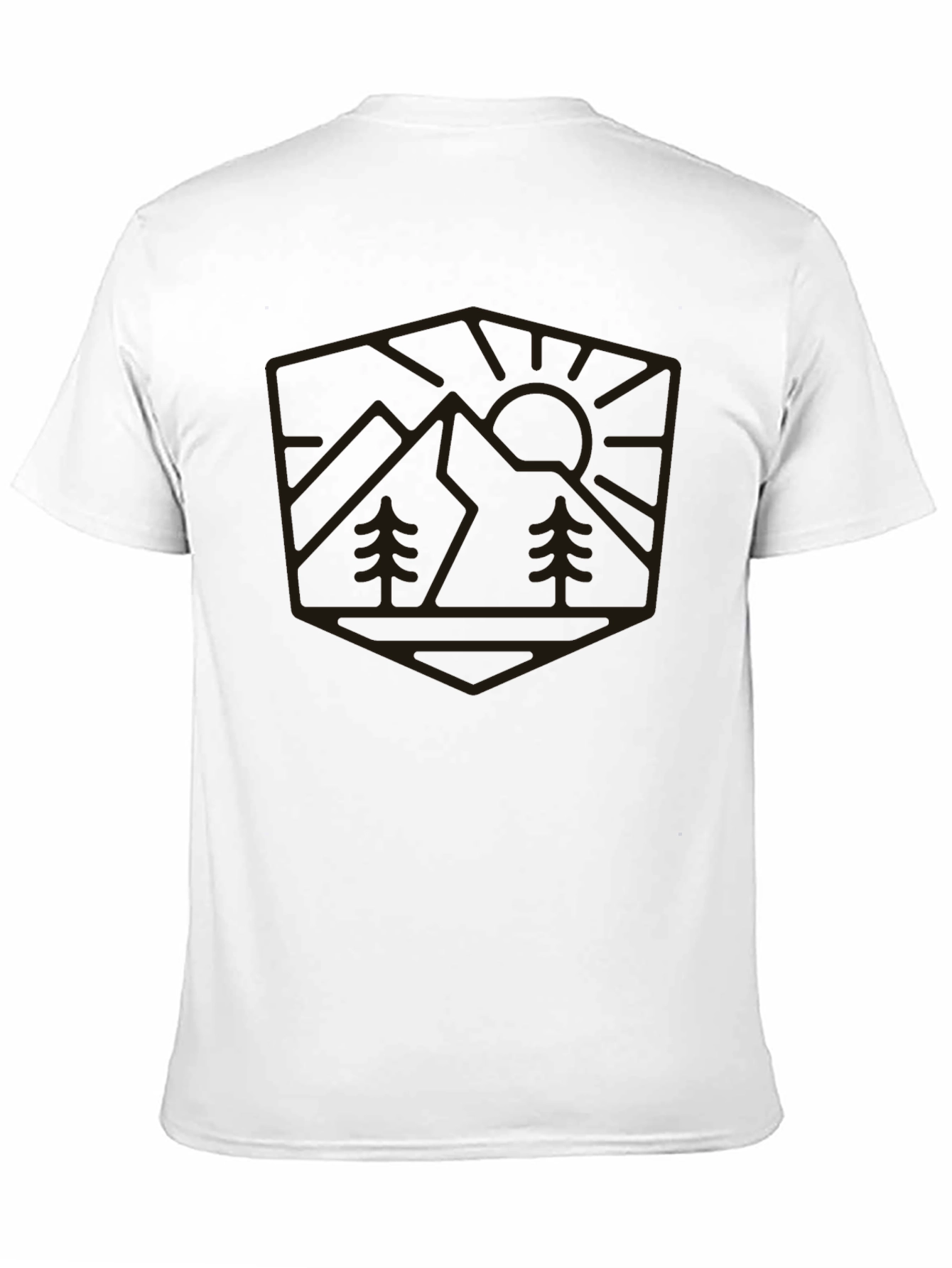 Mountain Scene Graphic Tee - Black Casual Shirt