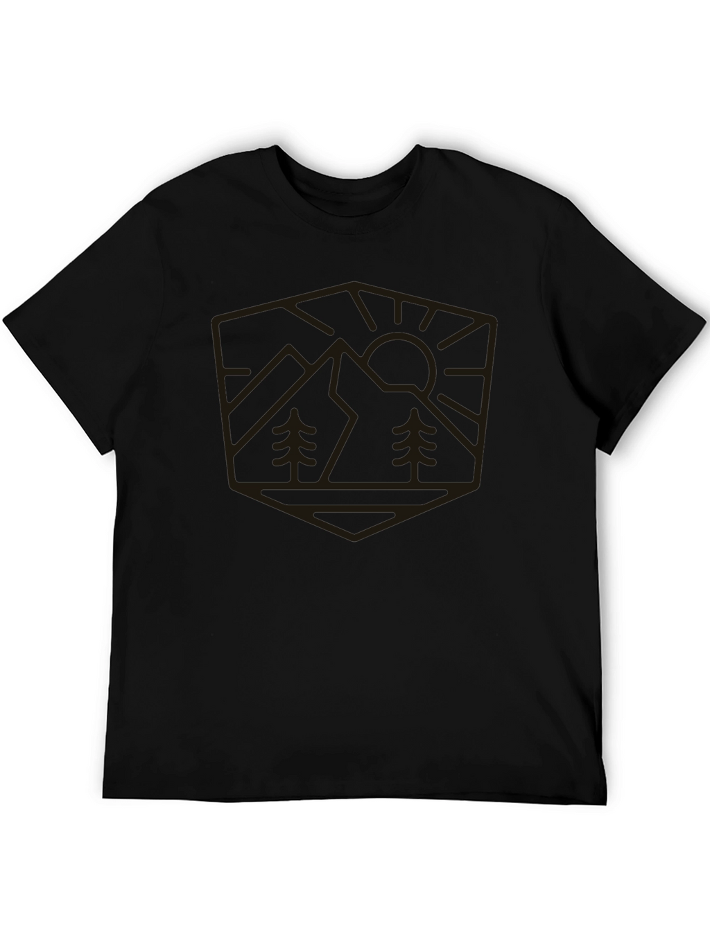Mountain Scene Graphic Tee - Black Casual Shirt