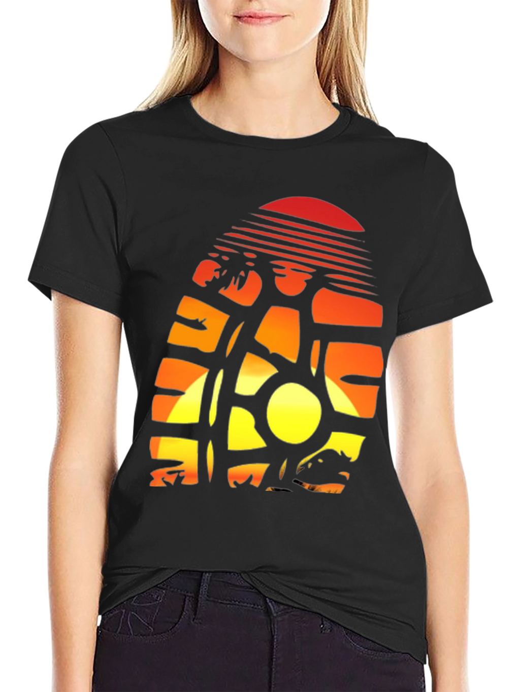 Sunset Palm Tree Graphic Tee - Island Vibes