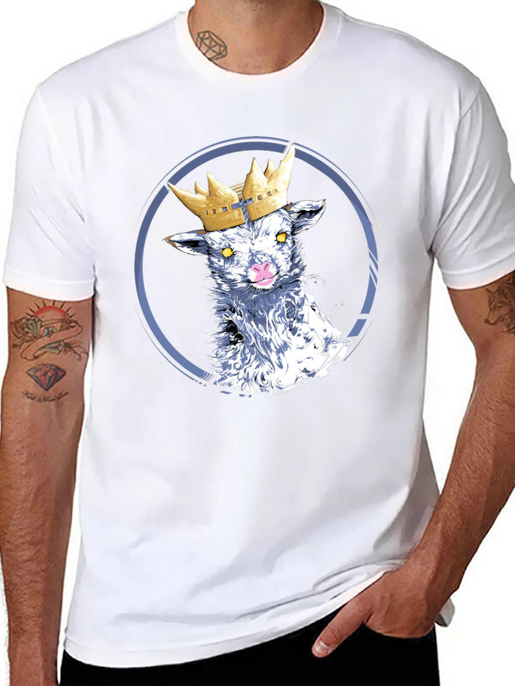 Crowned Lamb Graphic T-Shirt - Black