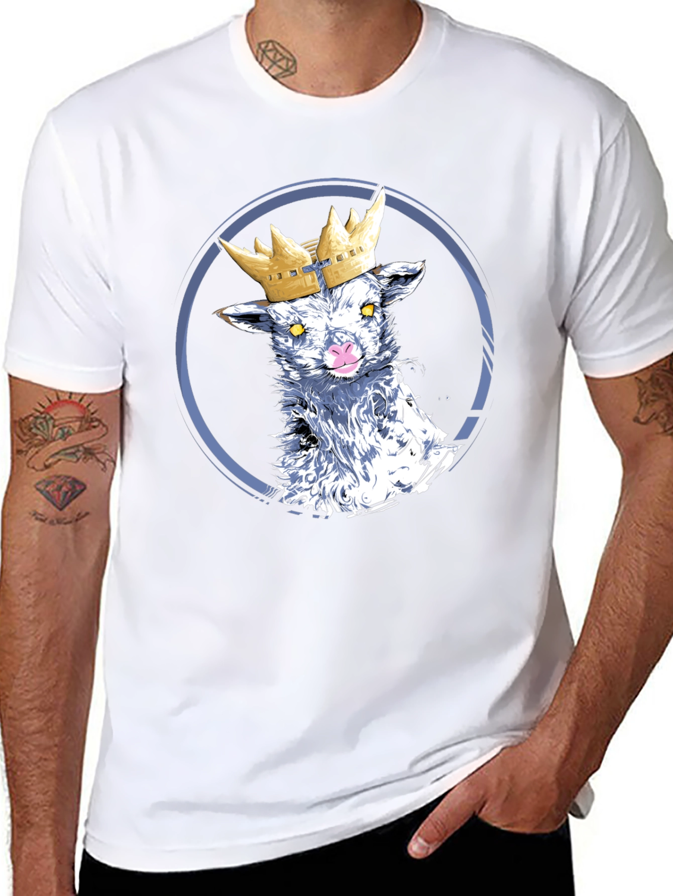 Crowned Lamb Graphic T-Shirt - Black