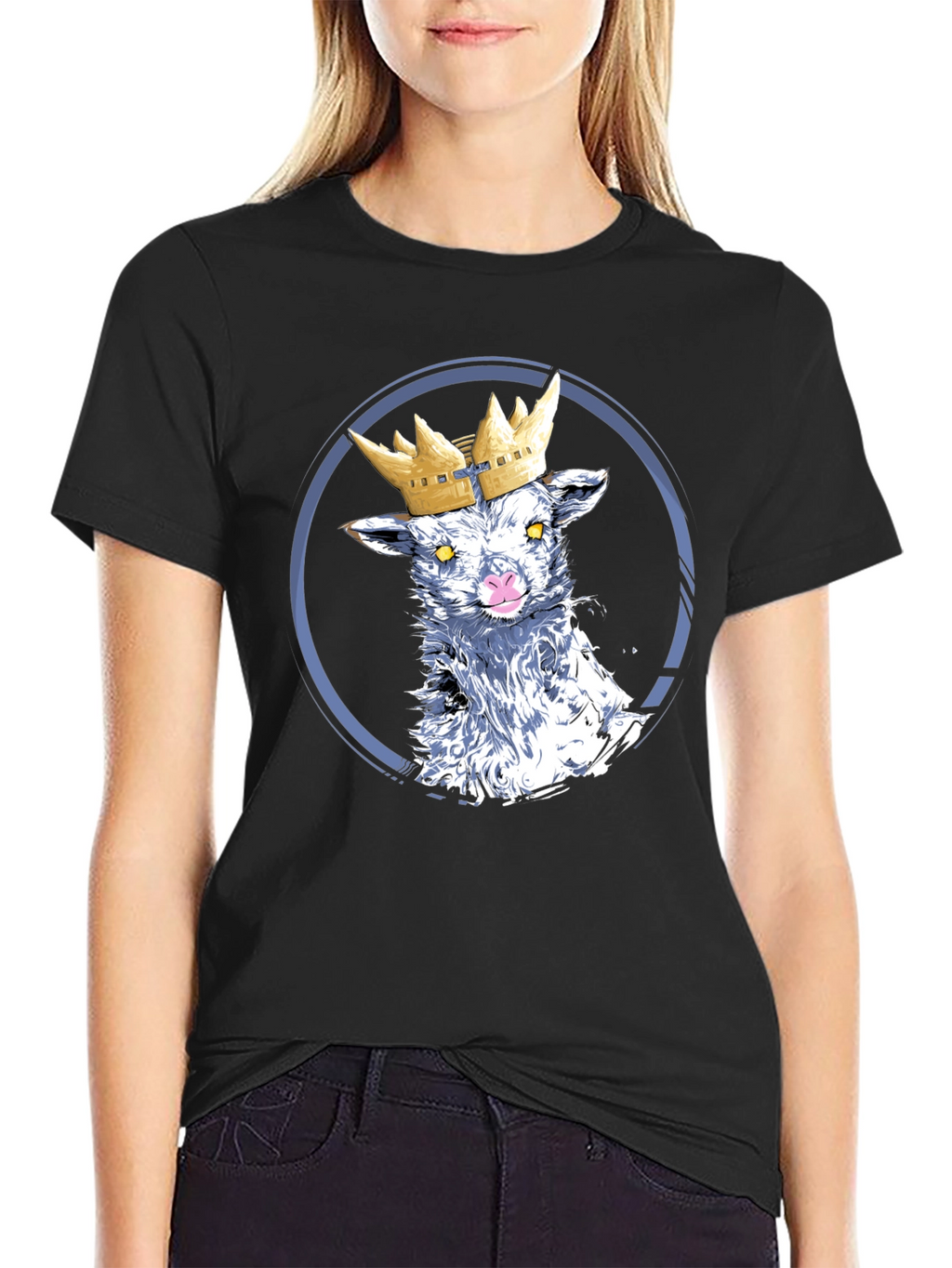 Crowned Lamb Graphic T-Shirt - Black
