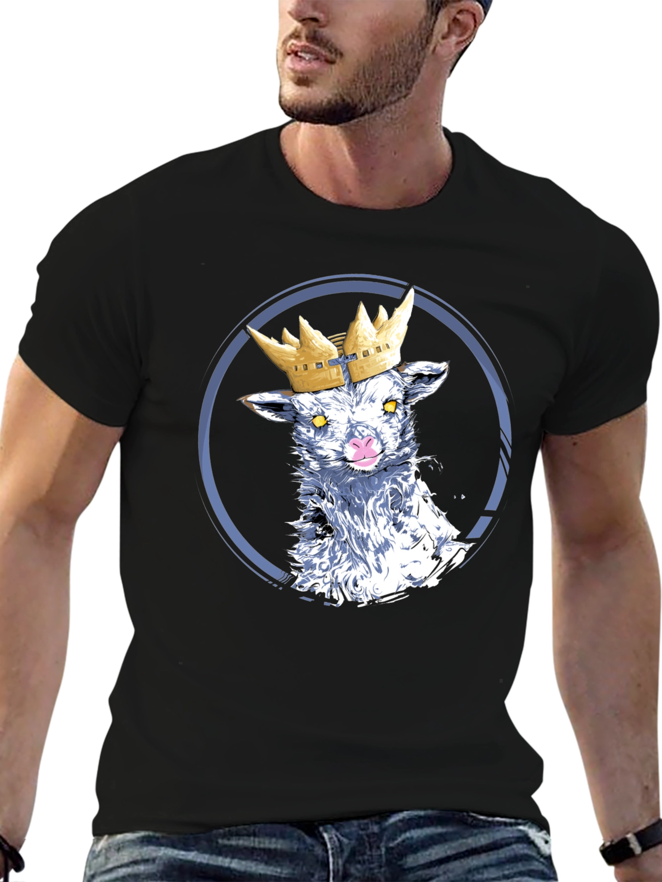 Crowned Lamb Graphic T-Shirt - Black