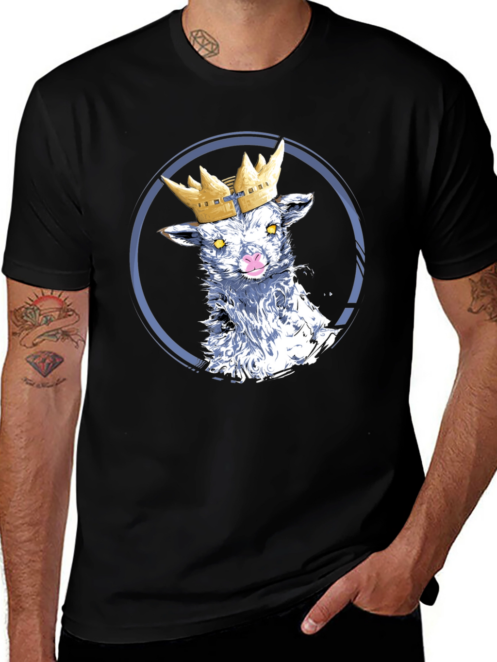 Crowned Lamb Graphic T-Shirt - Black