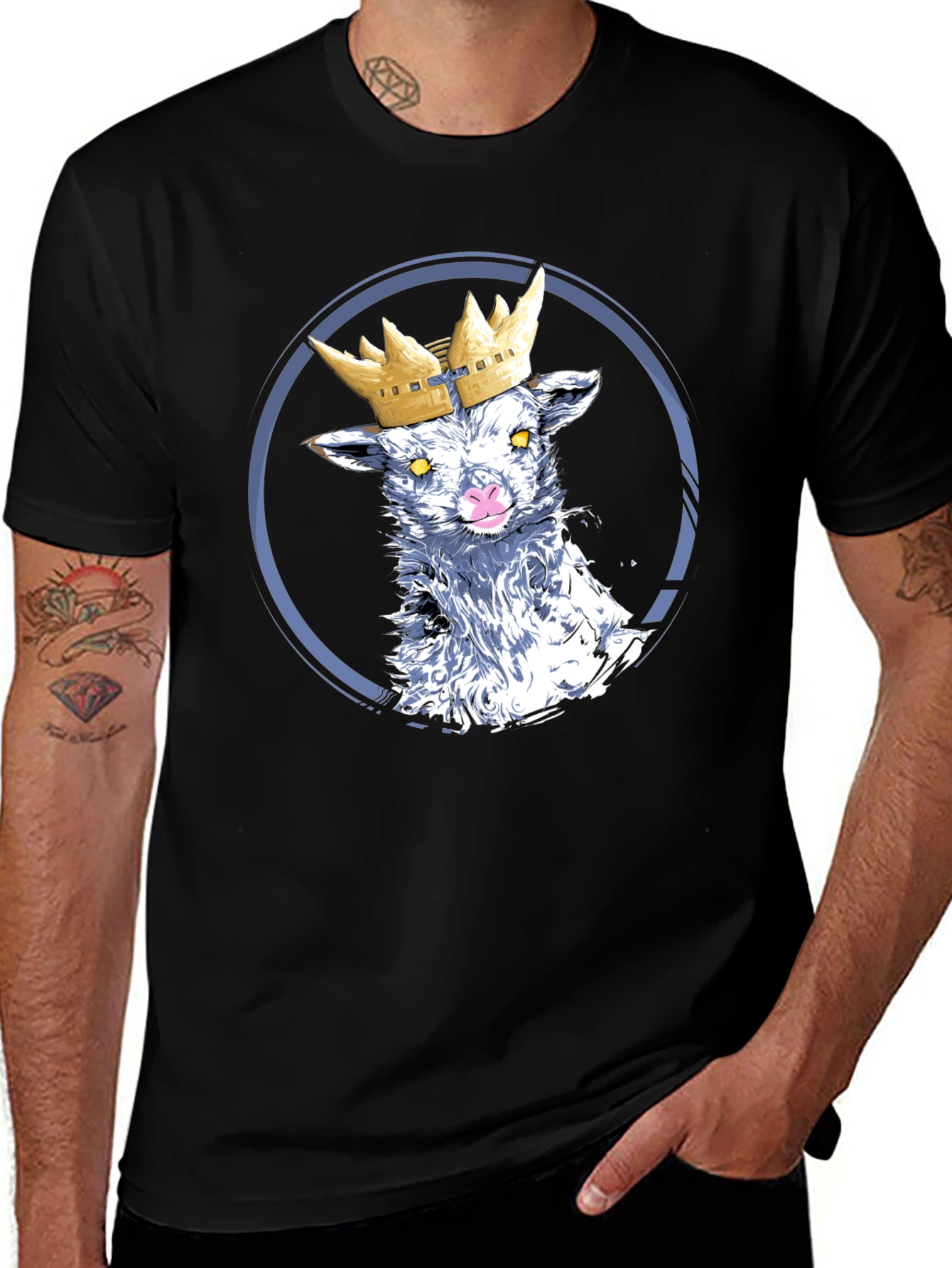 Crowned Lamb Graphic T-Shirt - Black