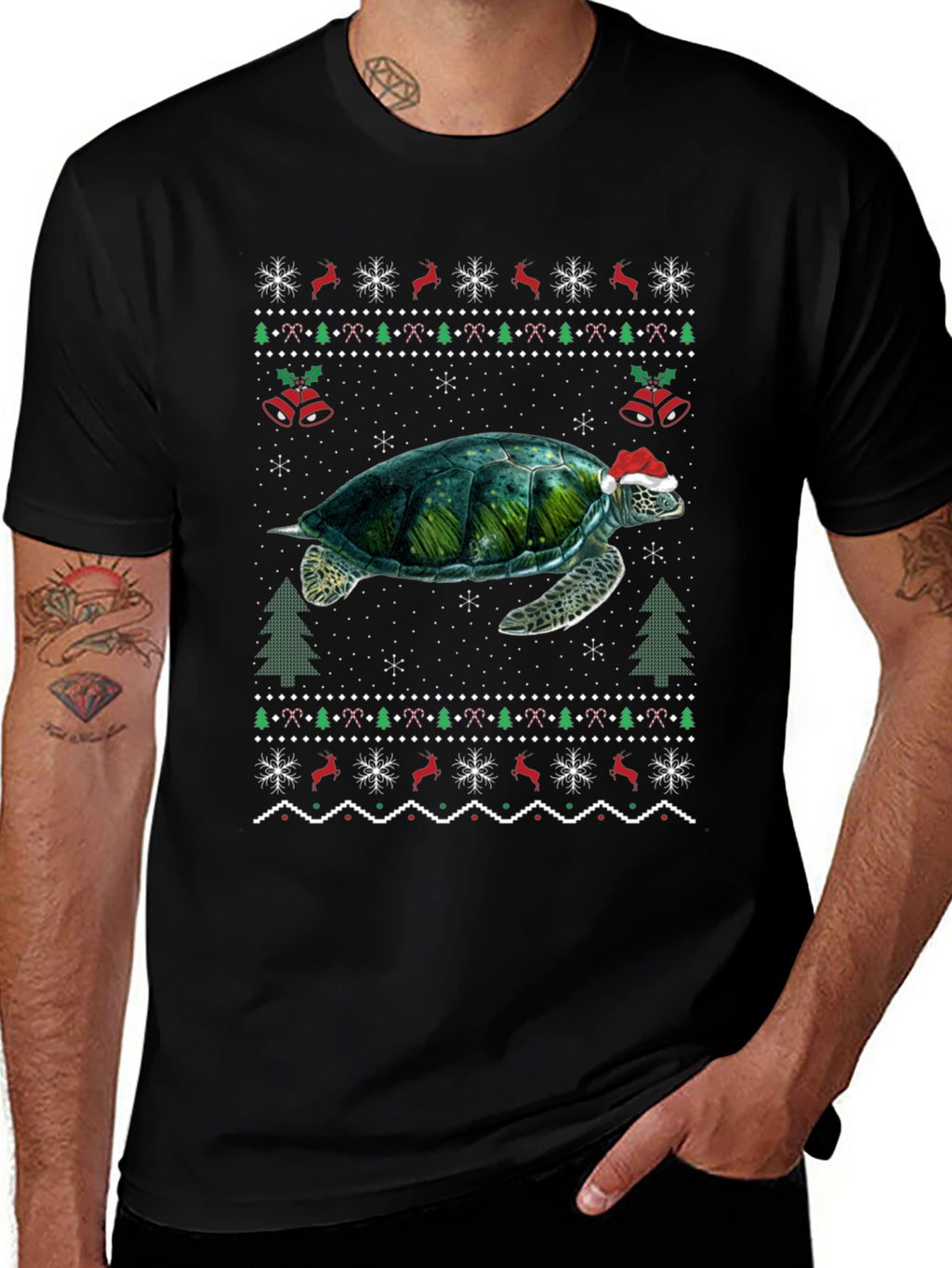 Christmas Turtle Sweater T-Shirt