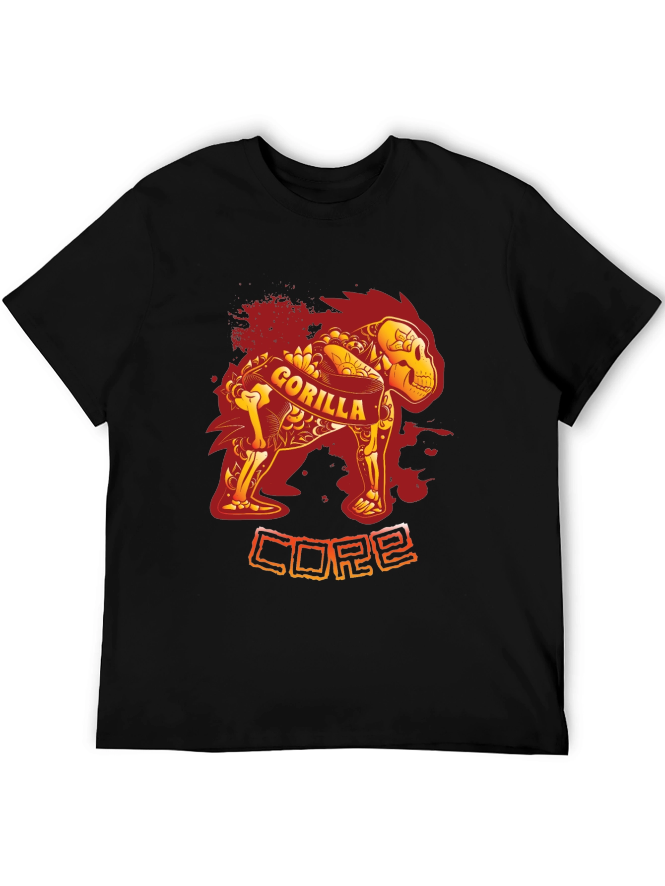 Gorilla Core Black T-Shirt - Unique Design