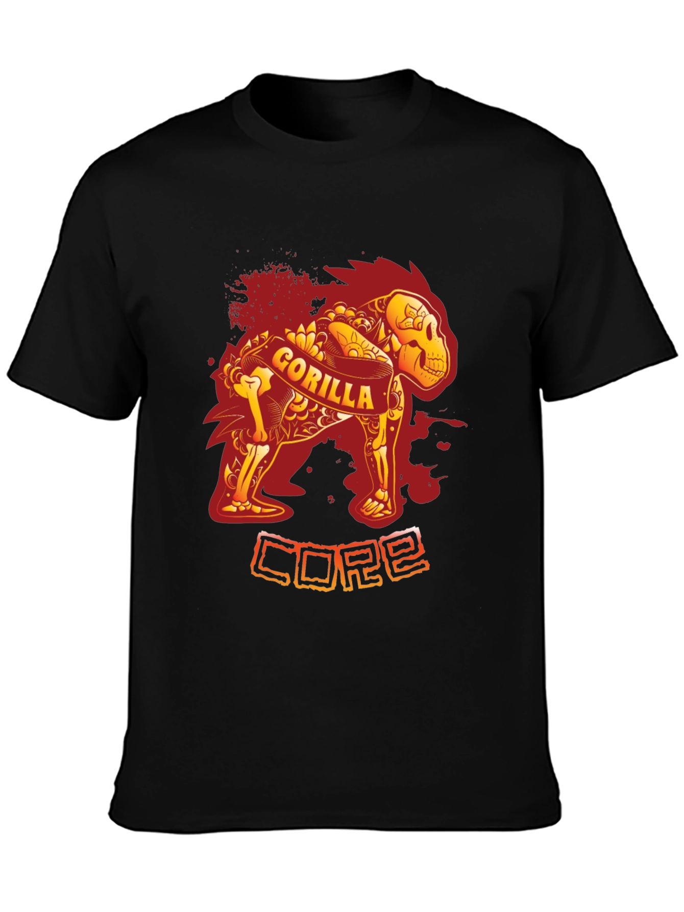 Gorilla Core Black T-Shirt - Unique Design