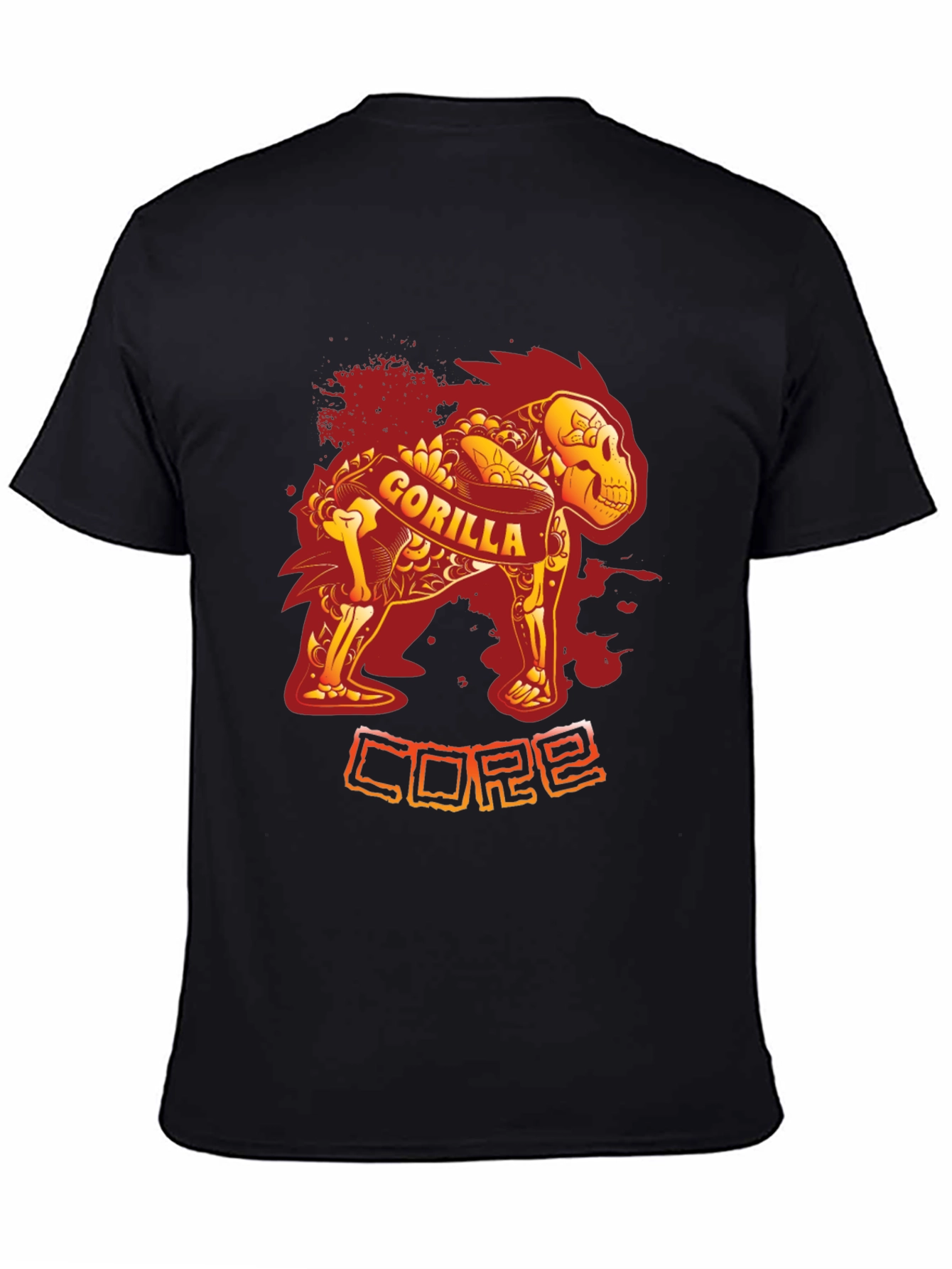 Gorilla Core Black T-Shirt - Unique Design