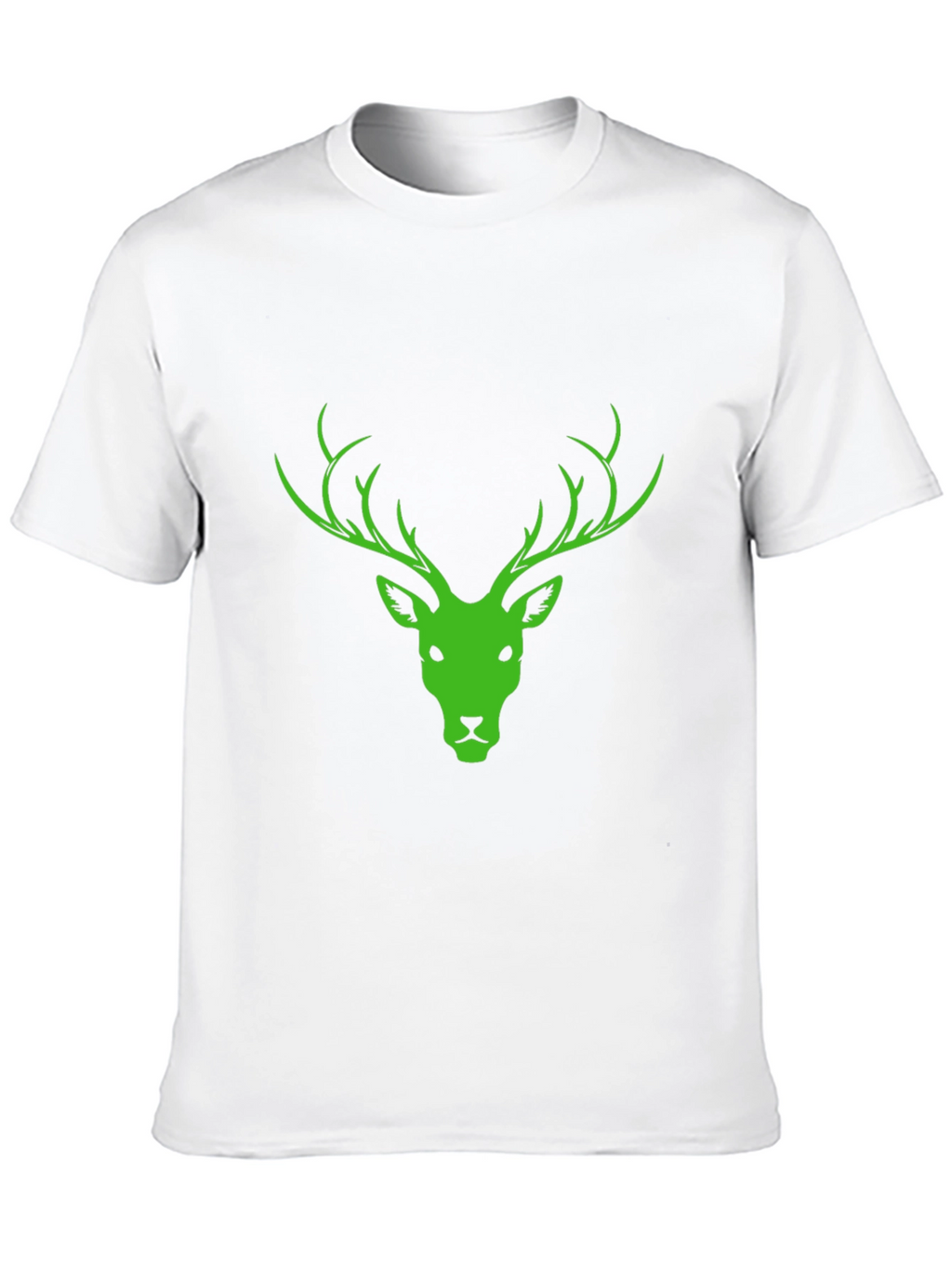 Black T-Shirt with Green Deer Head Design