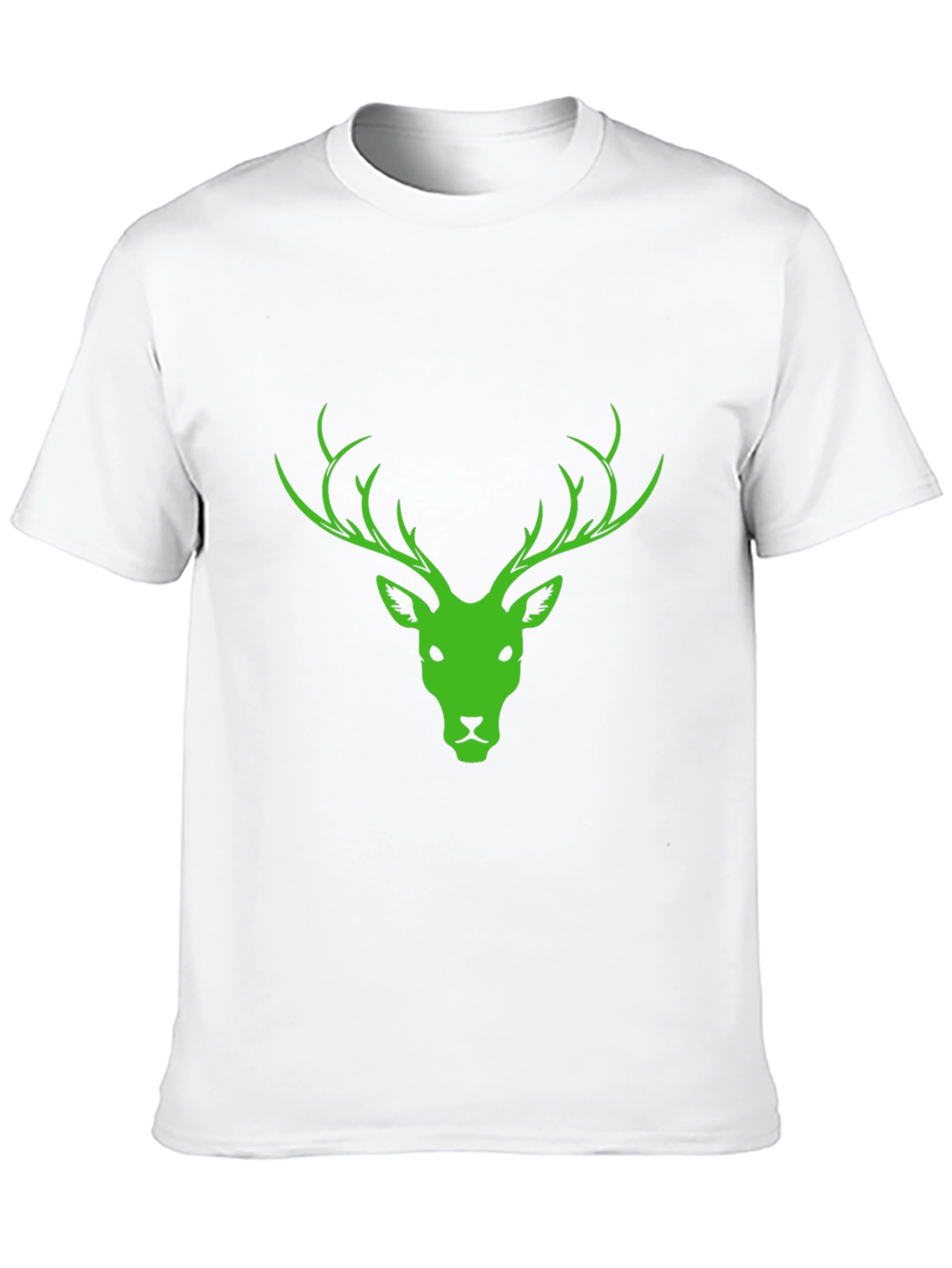 Black T-Shirt with Green Deer Head Design