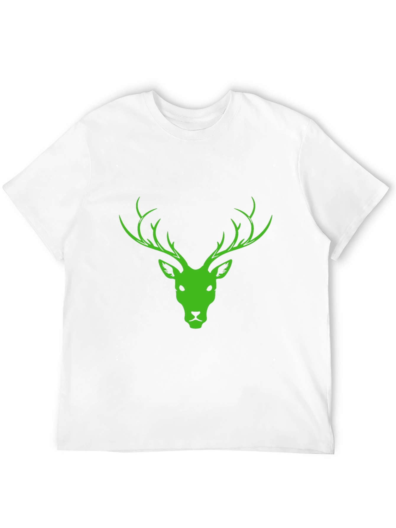 Black T-Shirt with Green Deer Head Design