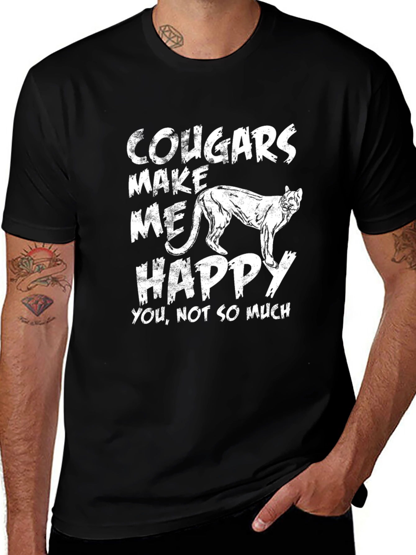 Cougars Make Me Happy Graphic T-Shirt