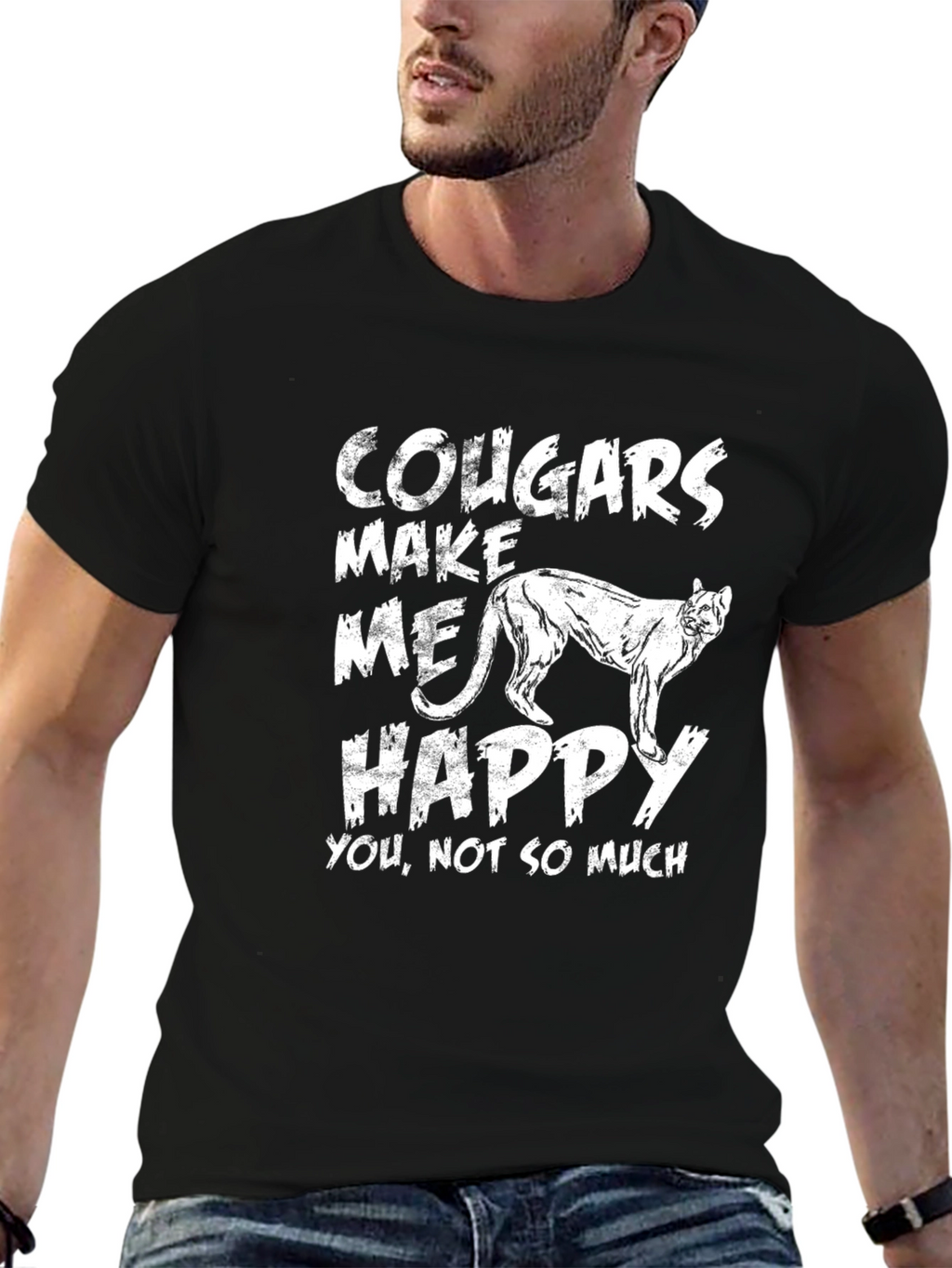 Cougars Make Me Happy Graphic T-Shirt
