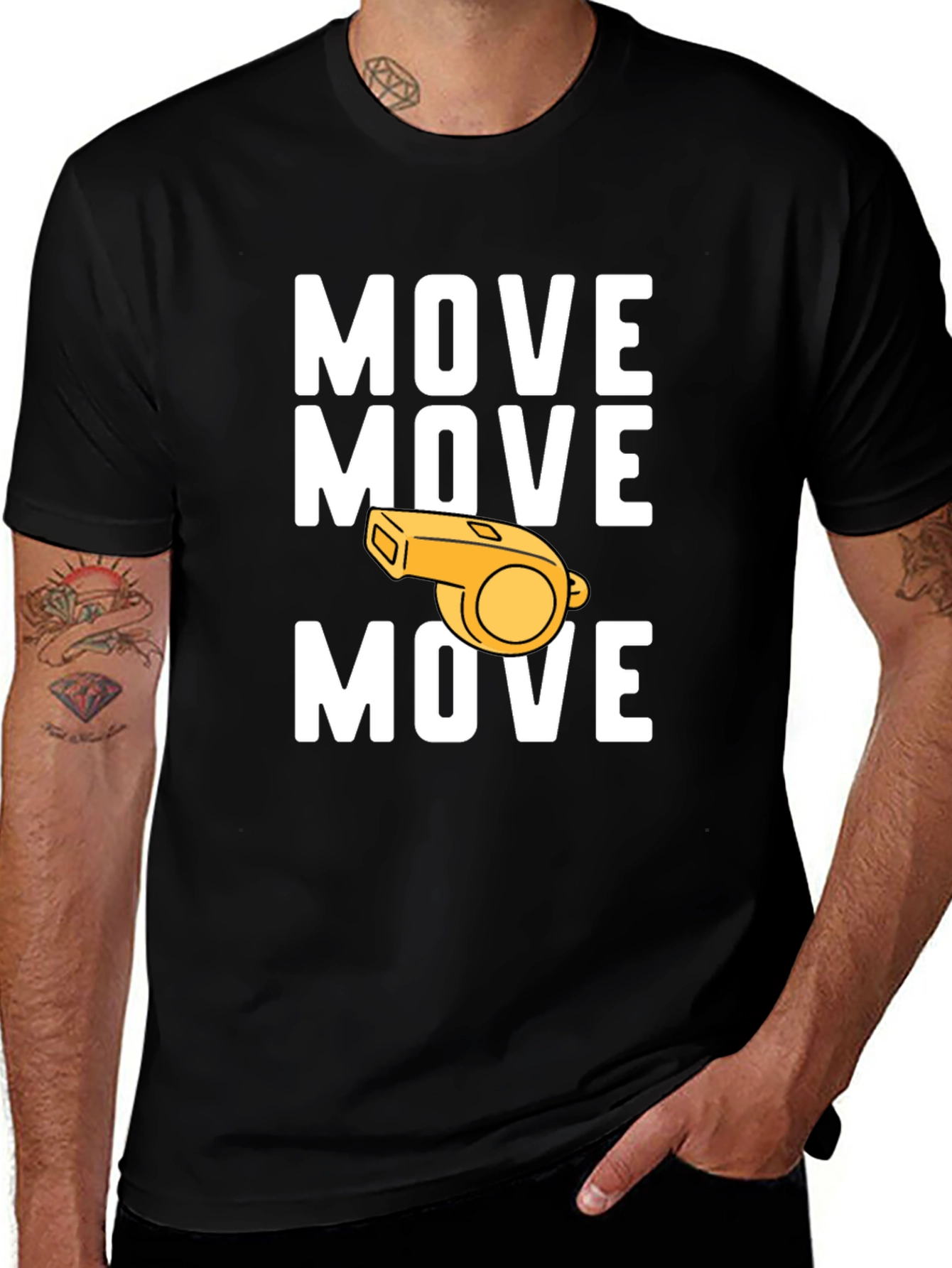 Move Whistle Graphic Tee - Funny Sports T-Shirt