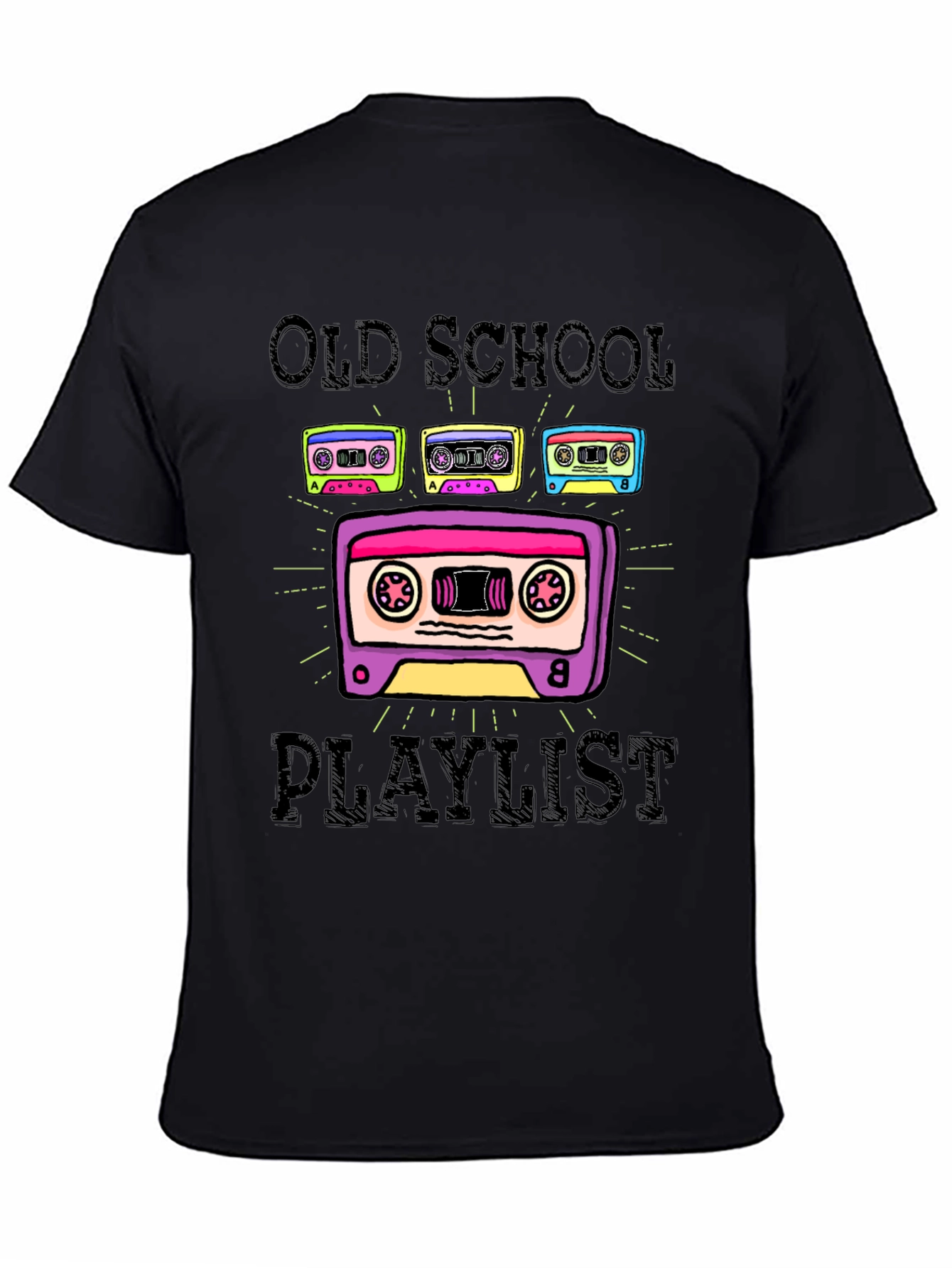Old School Playlist Tee - Retro Cassette Design