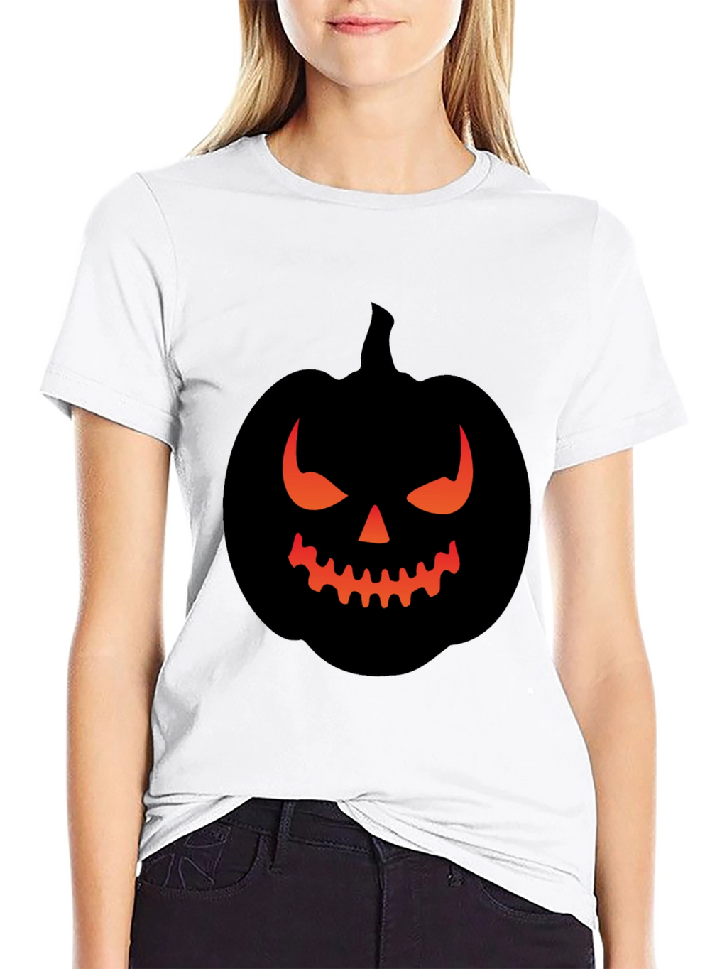 Mens Halloween Pumpkin Graphic Tee - Black
