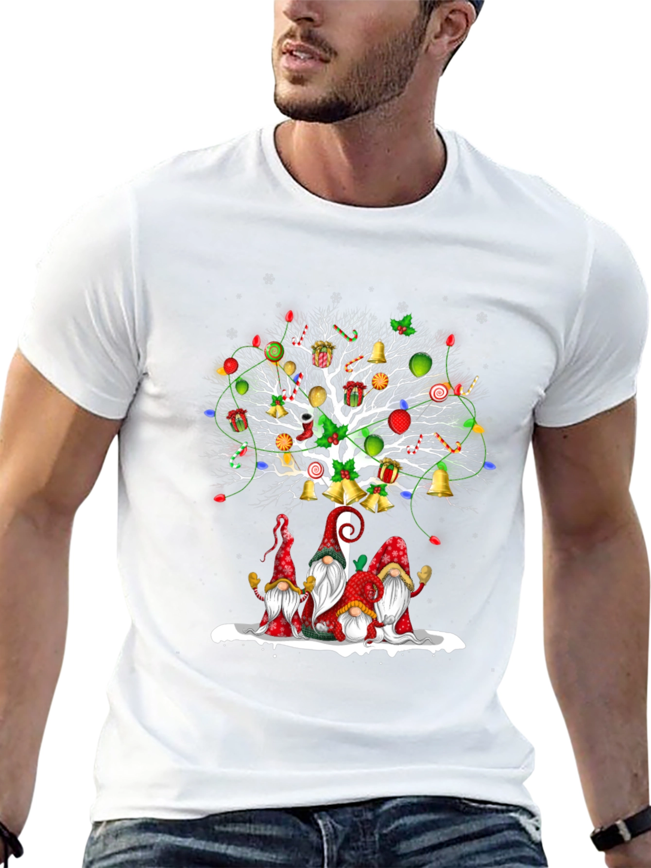 Festive Christmas Gnome Tree T-Shirt