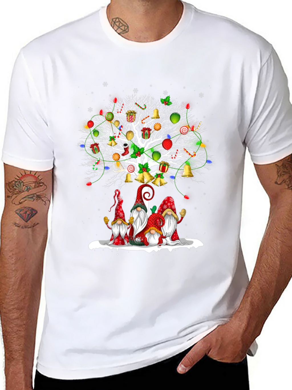 Festive Christmas Gnome Tree T-Shirt