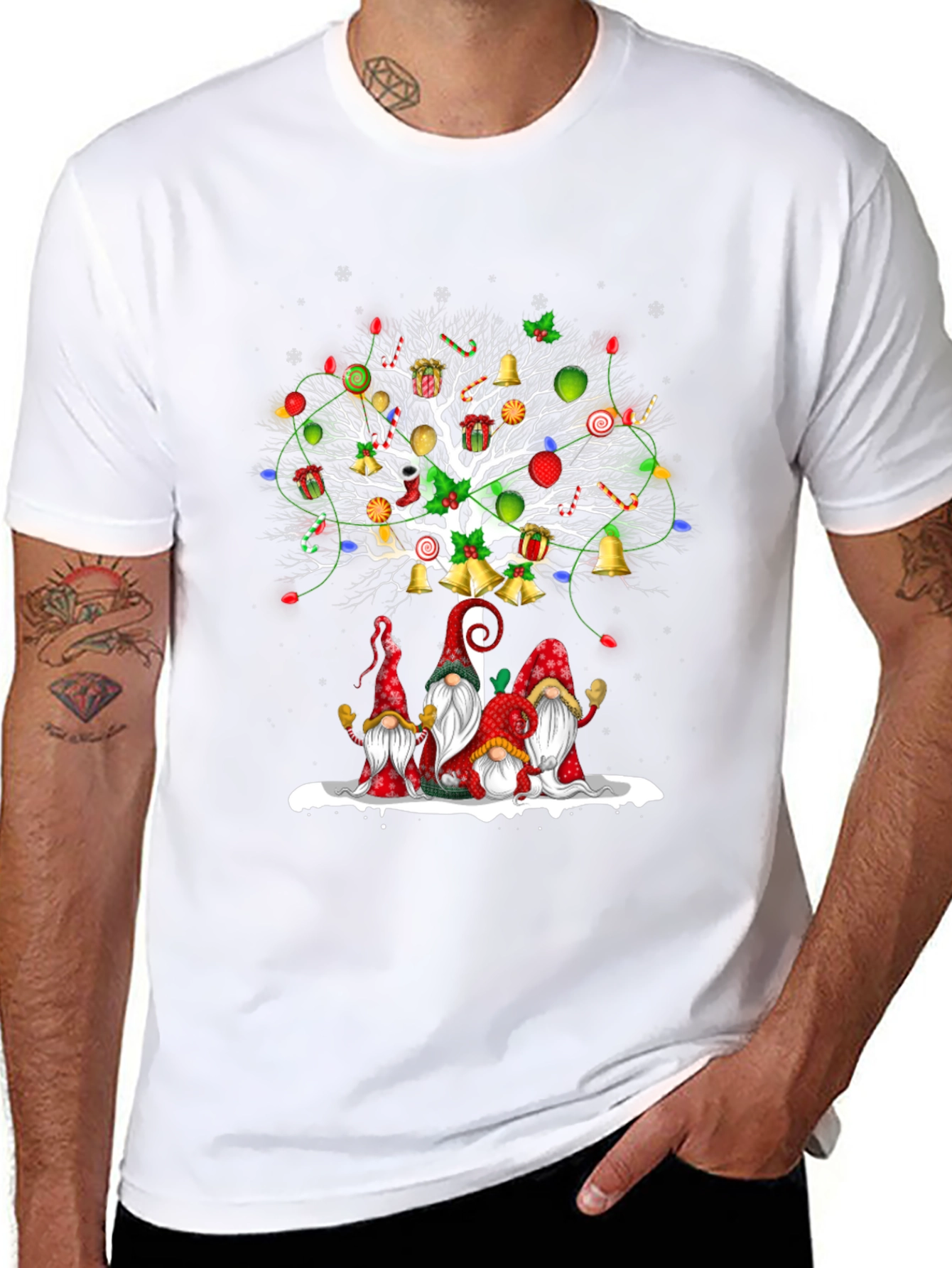 Festive Christmas Gnome Tree T-Shirt
