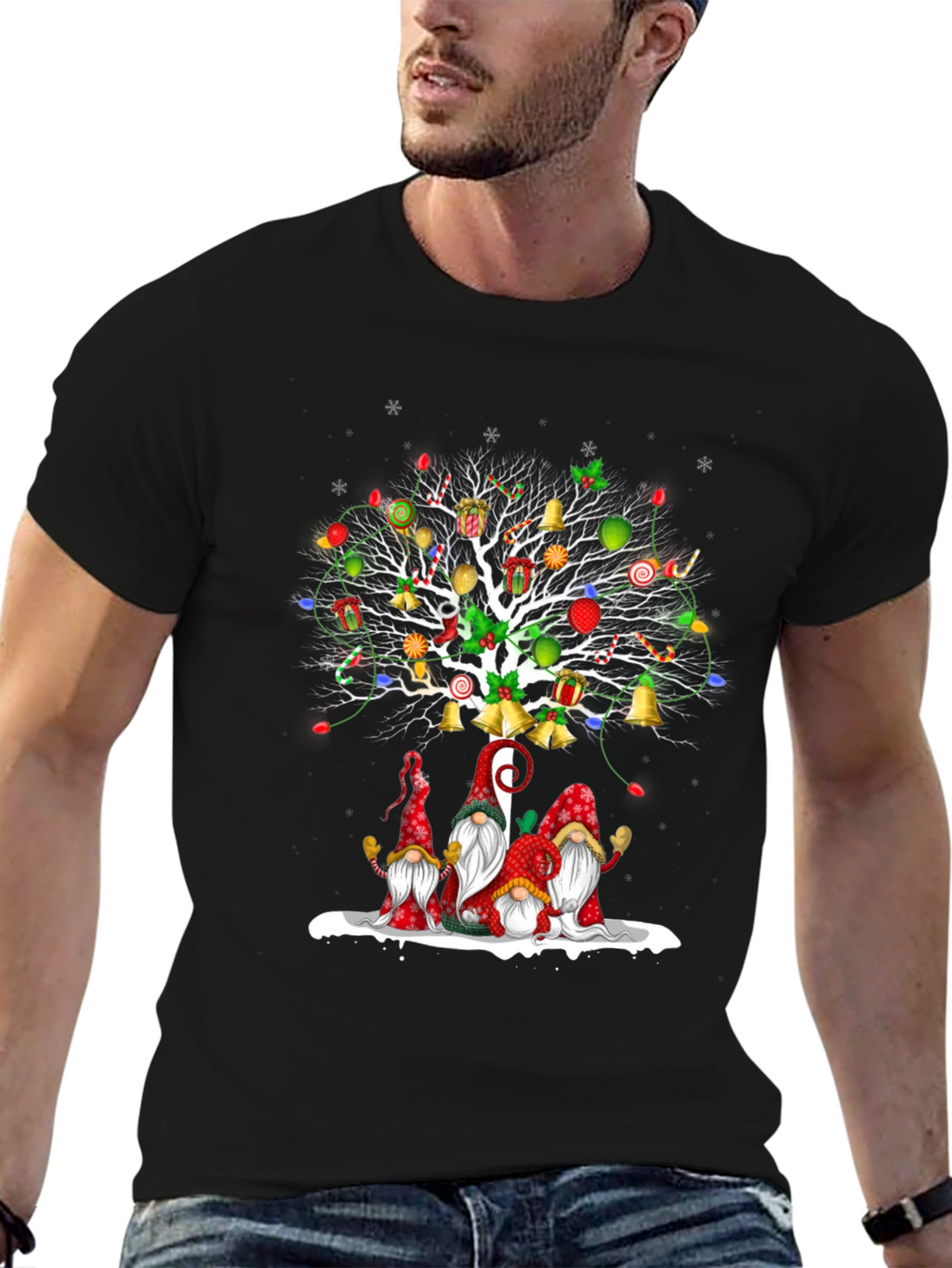 Festive Christmas Gnome Tree T-Shirt