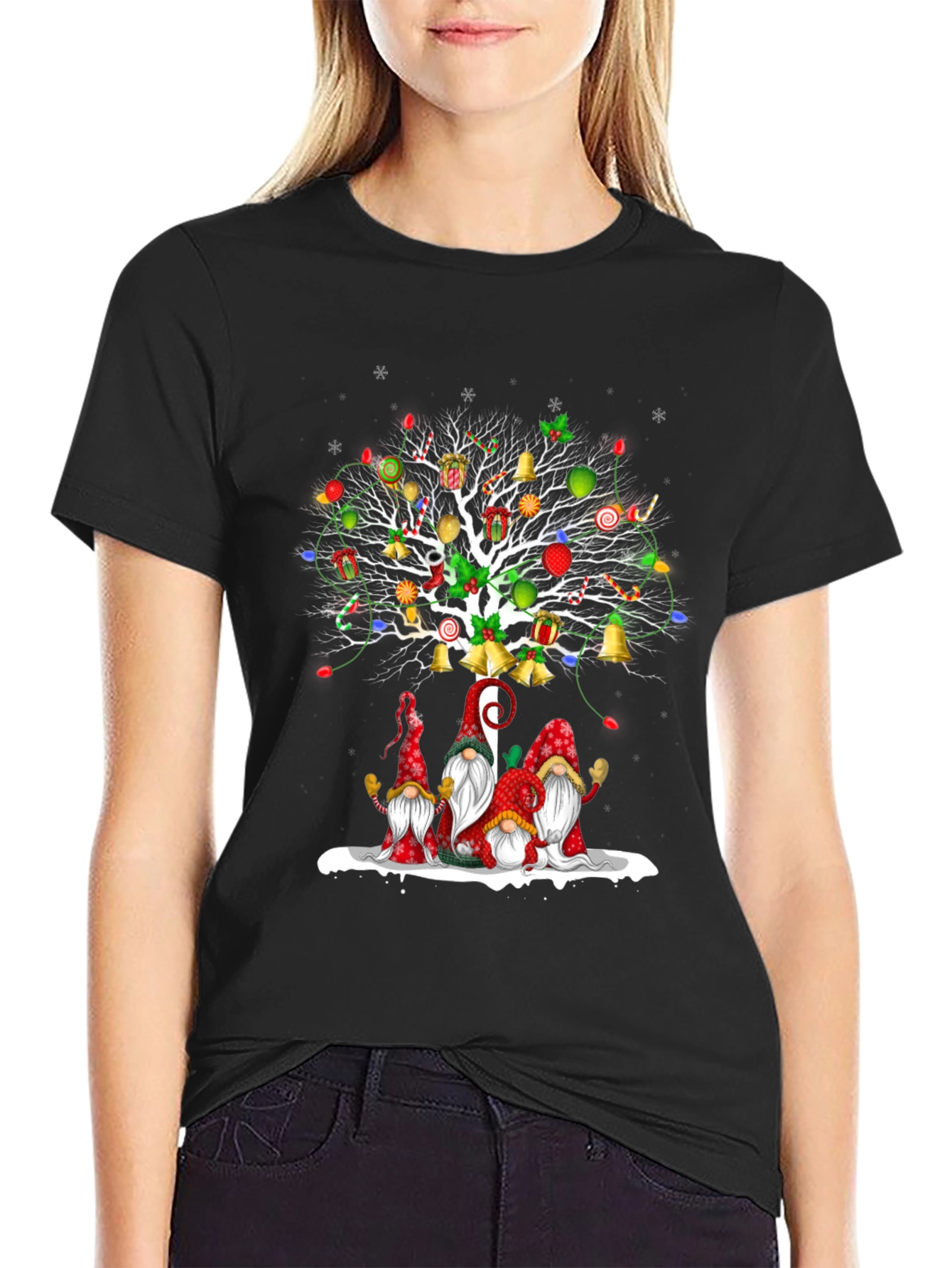 Festive Christmas Gnome Tree T-Shirt
