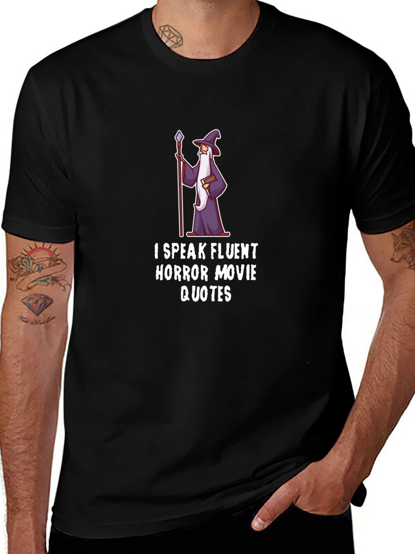 Fluent Horror Movie Quotes T-Shirt - Wizard Graphic Tee