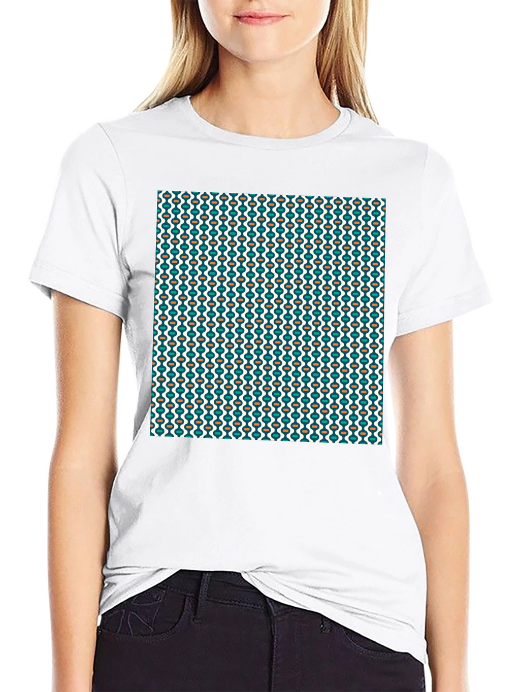 Retro Pattern Black T-Shirt - Stylish Casual Wear