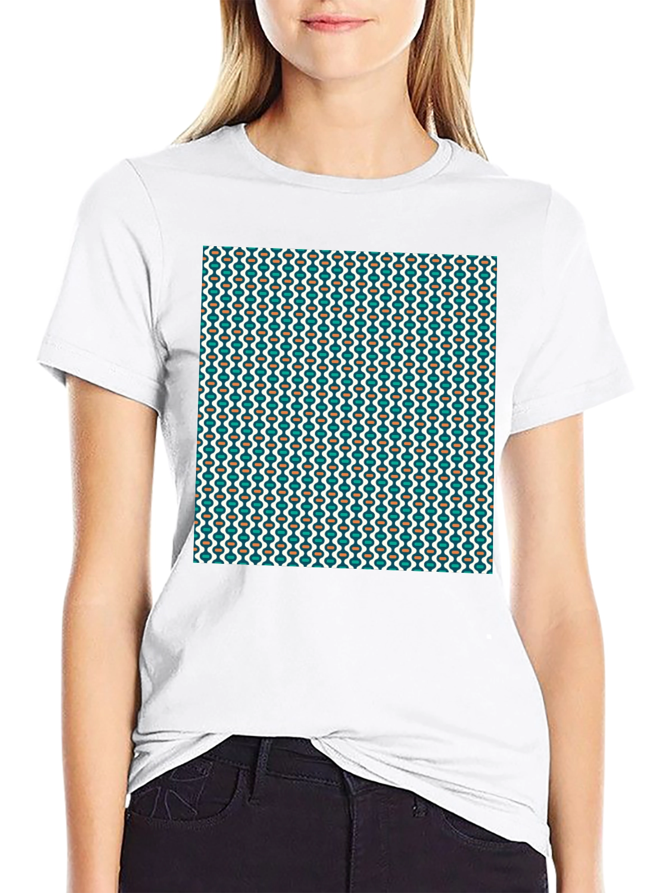 Retro Pattern Black T-Shirt - Stylish Casual Wear