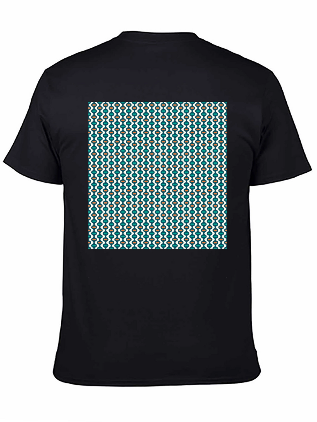 Retro Pattern Black T-Shirt - Stylish Casual Wear