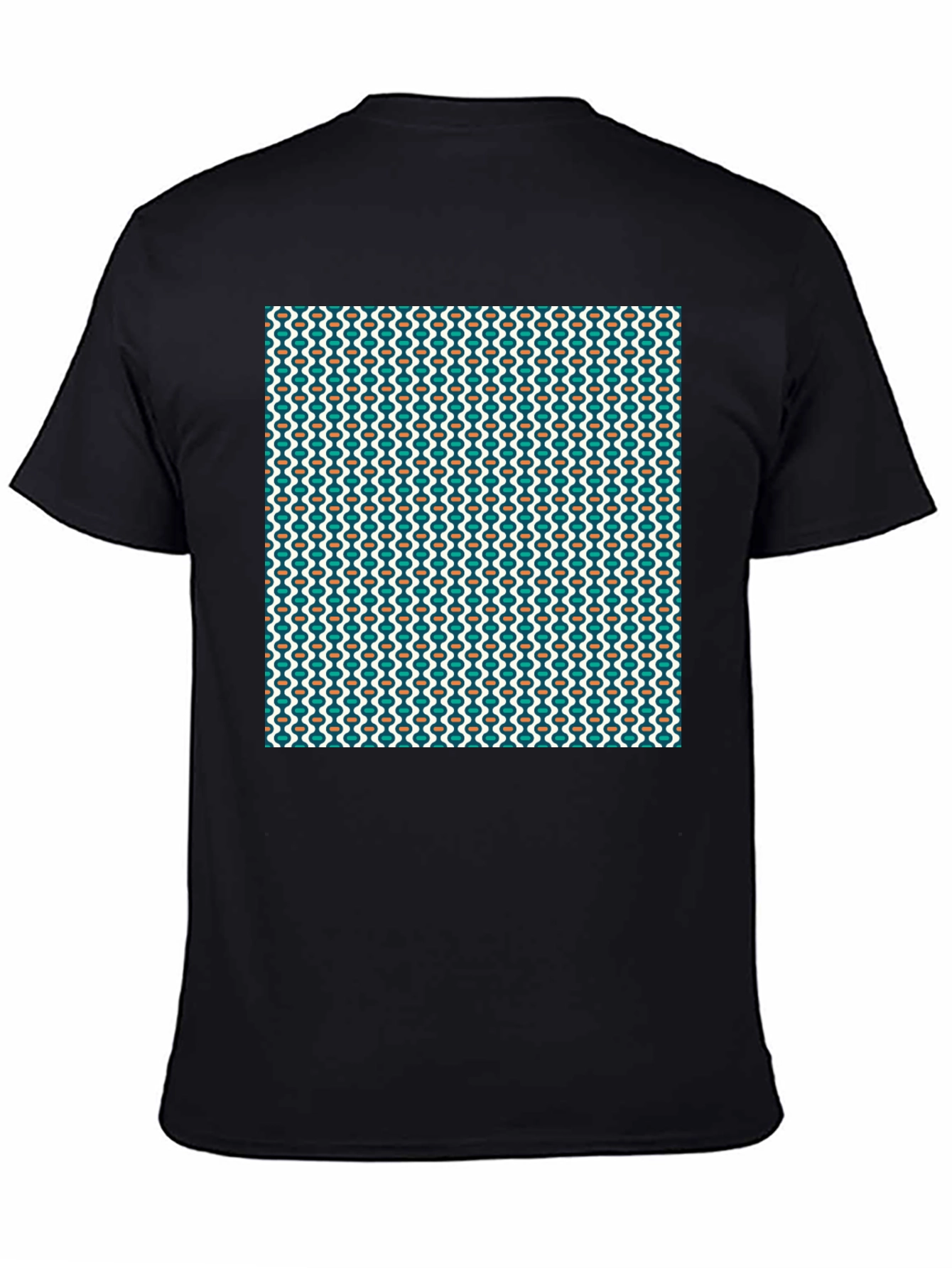 Retro Pattern Black T-Shirt - Stylish Casual Wear