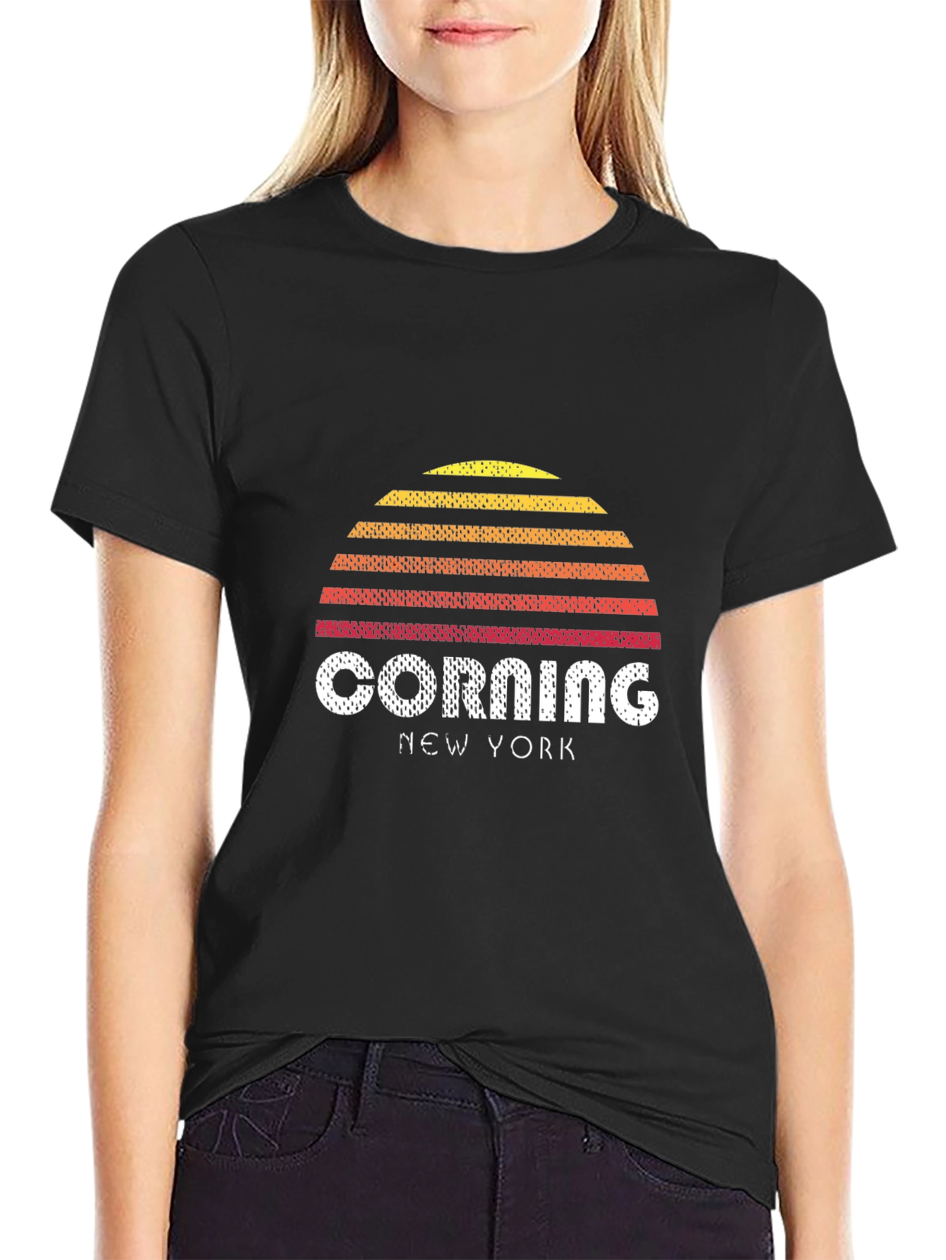 Corning New York Retro Sunset T-Shirt