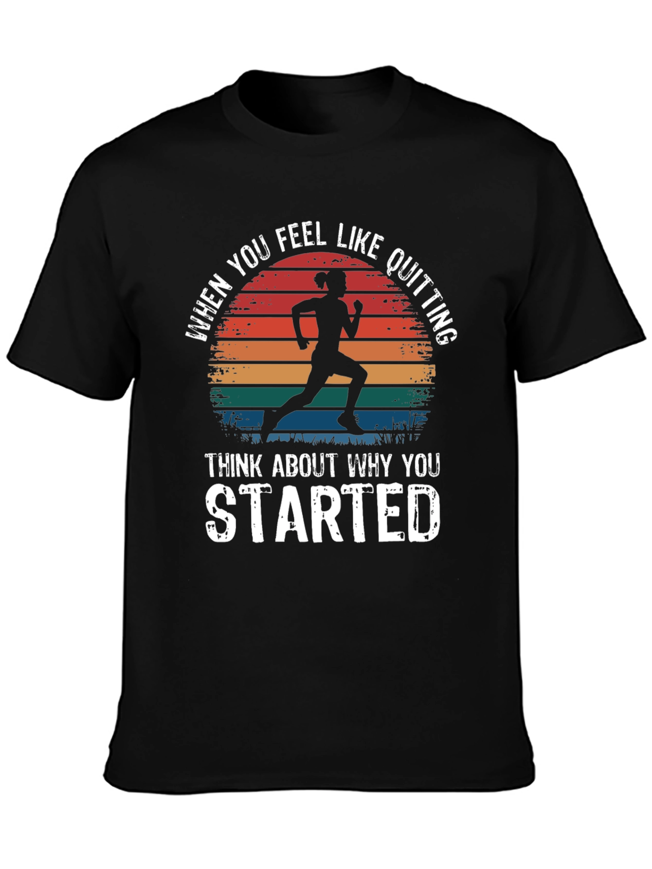 Motivational Runner T-Shirt - Never Quit Design