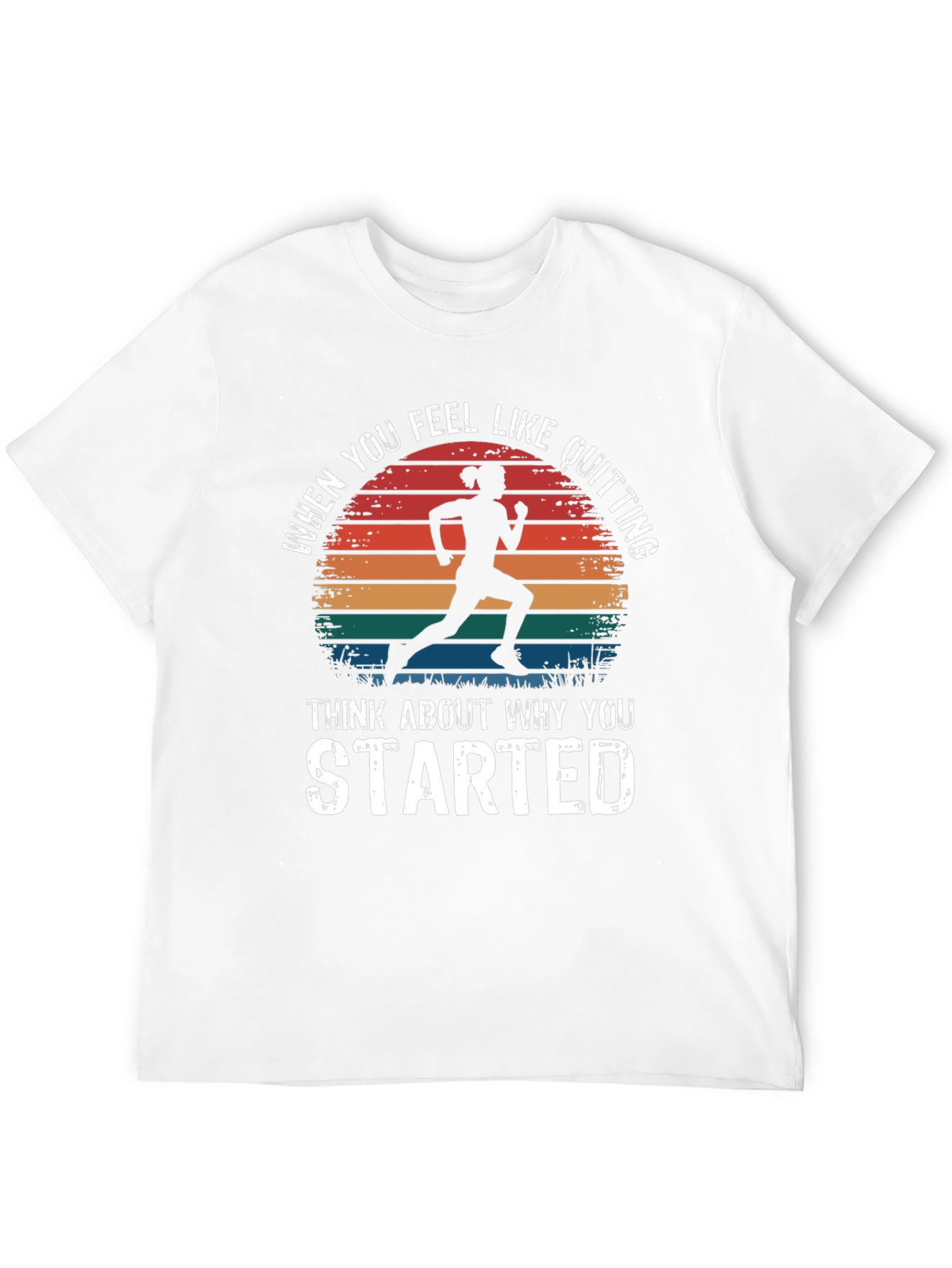 Motivational Runner T-Shirt - Never Quit Design