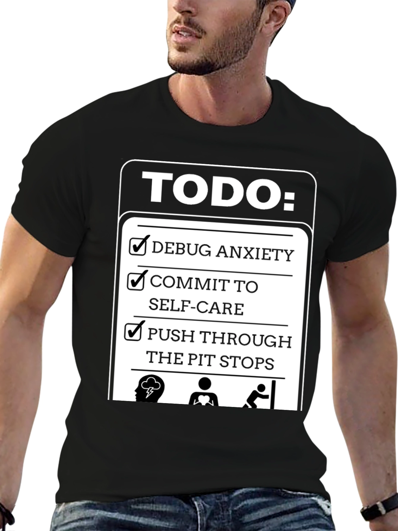 Todo List Funny Anxiety Care Pit Stops Humor Graphic T-Shirt