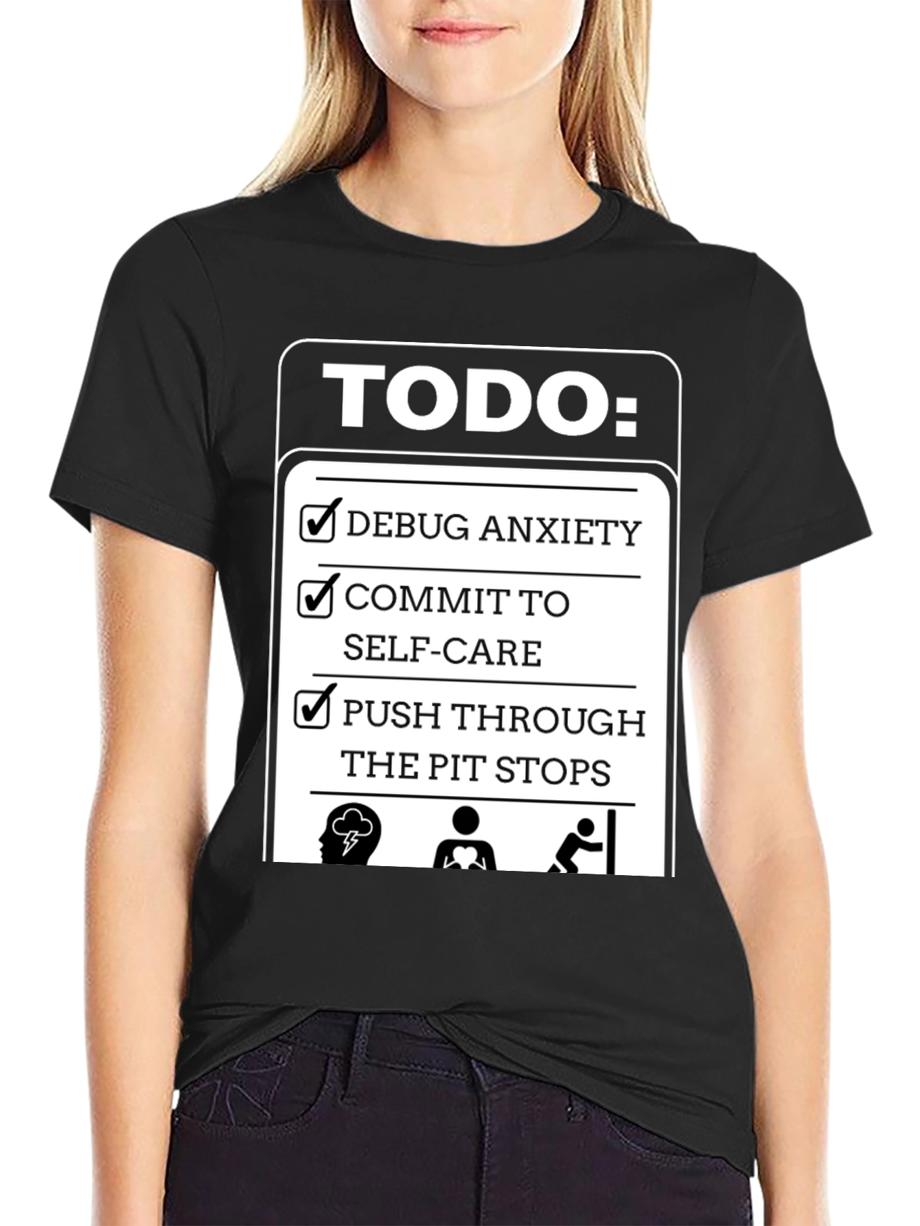Todo List Funny Anxiety Care Pit Stops Humor Graphic T-Shirt
