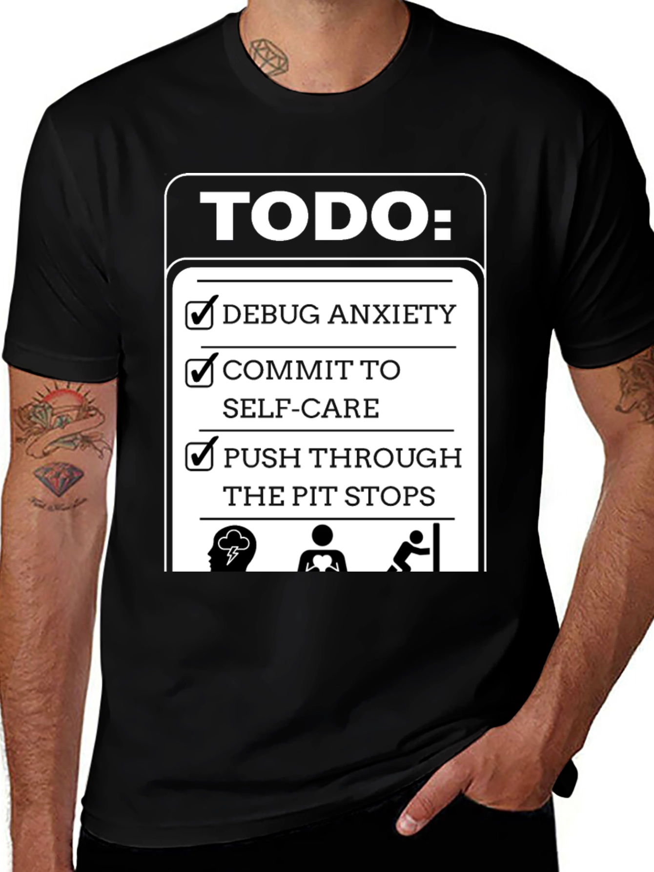Todo List Funny Anxiety Care Pit Stops Humor Graphic T-Shirt